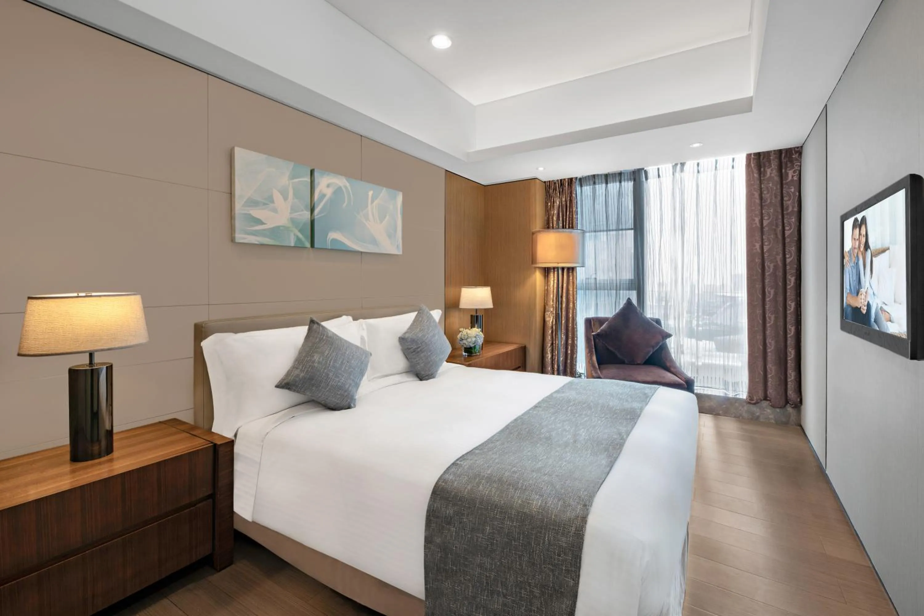 Bed in Ascott IFC Guangzhou Residence