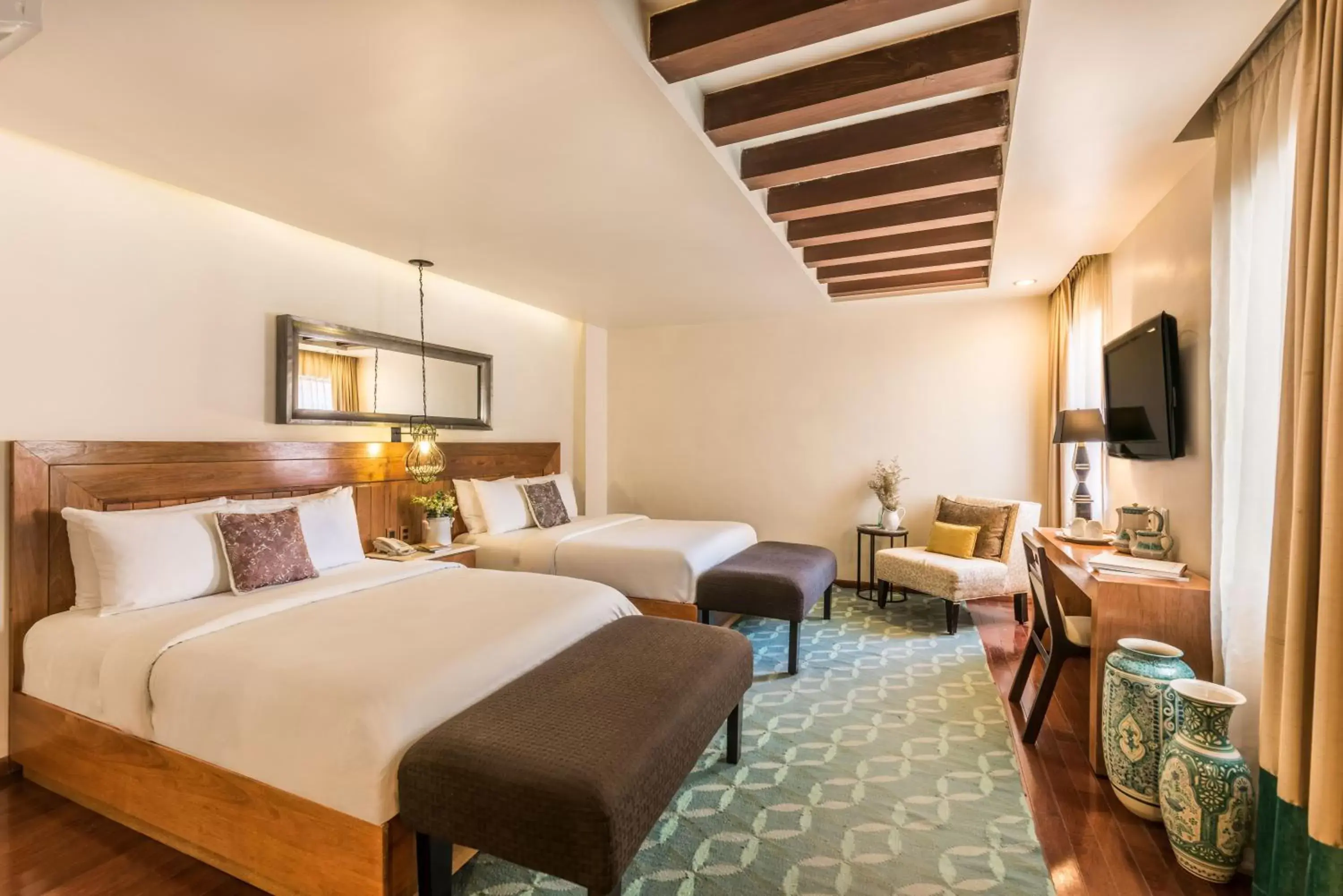 Deluxe Double Room with Two Double Beds in Edelmira Hotel Boutique Deluxe Double Room with Two Double Beds in Edelmira Hotel Boutique