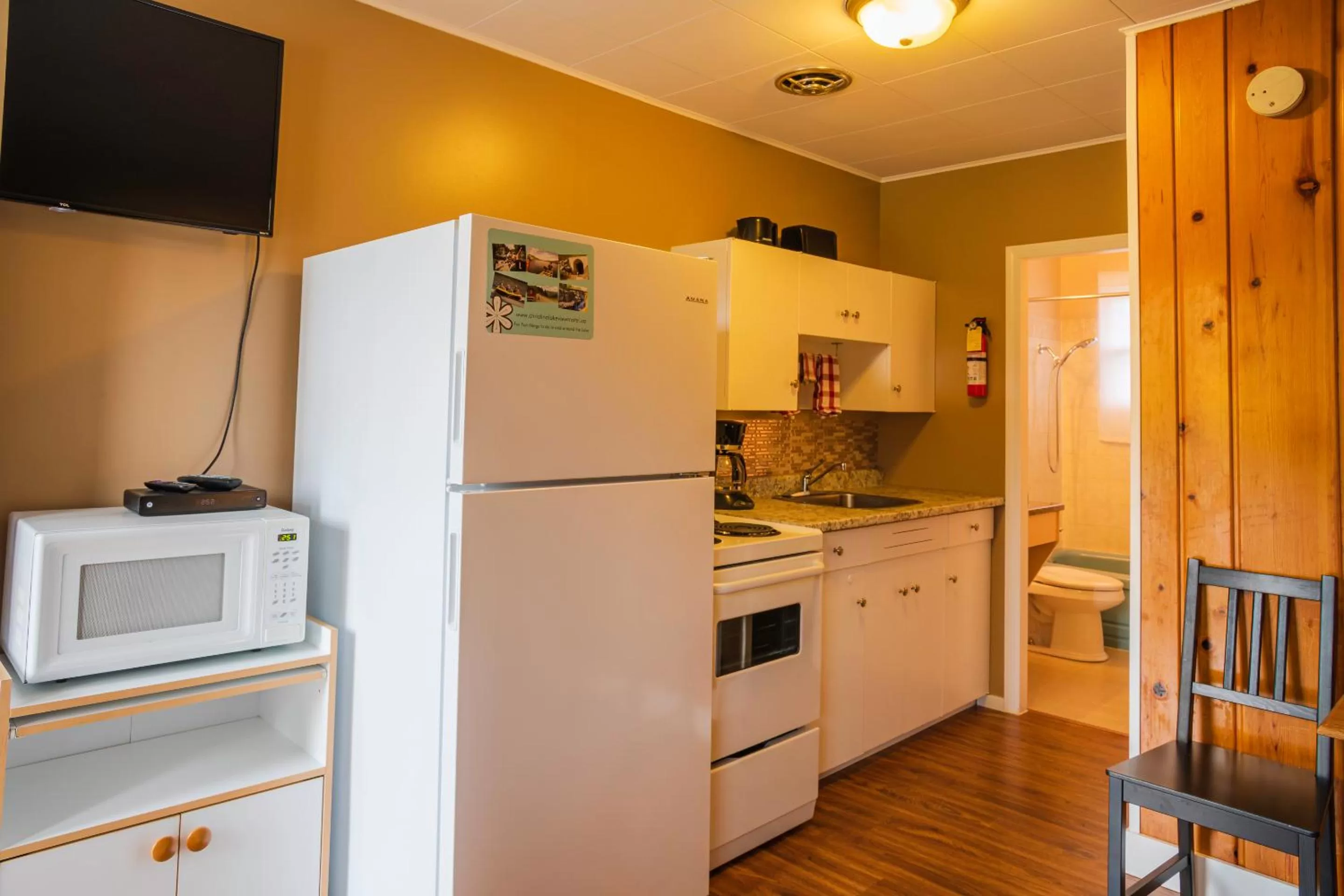 Kitchen or kitchenette in Lakeview Motel