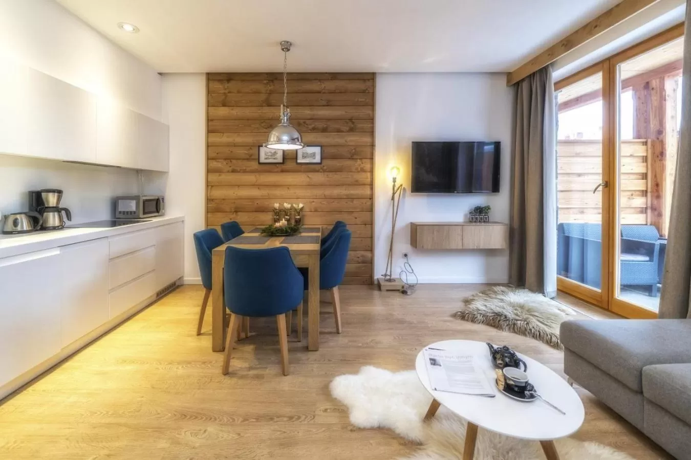 Kitchen or kitchenette in Aparthotel Giewont