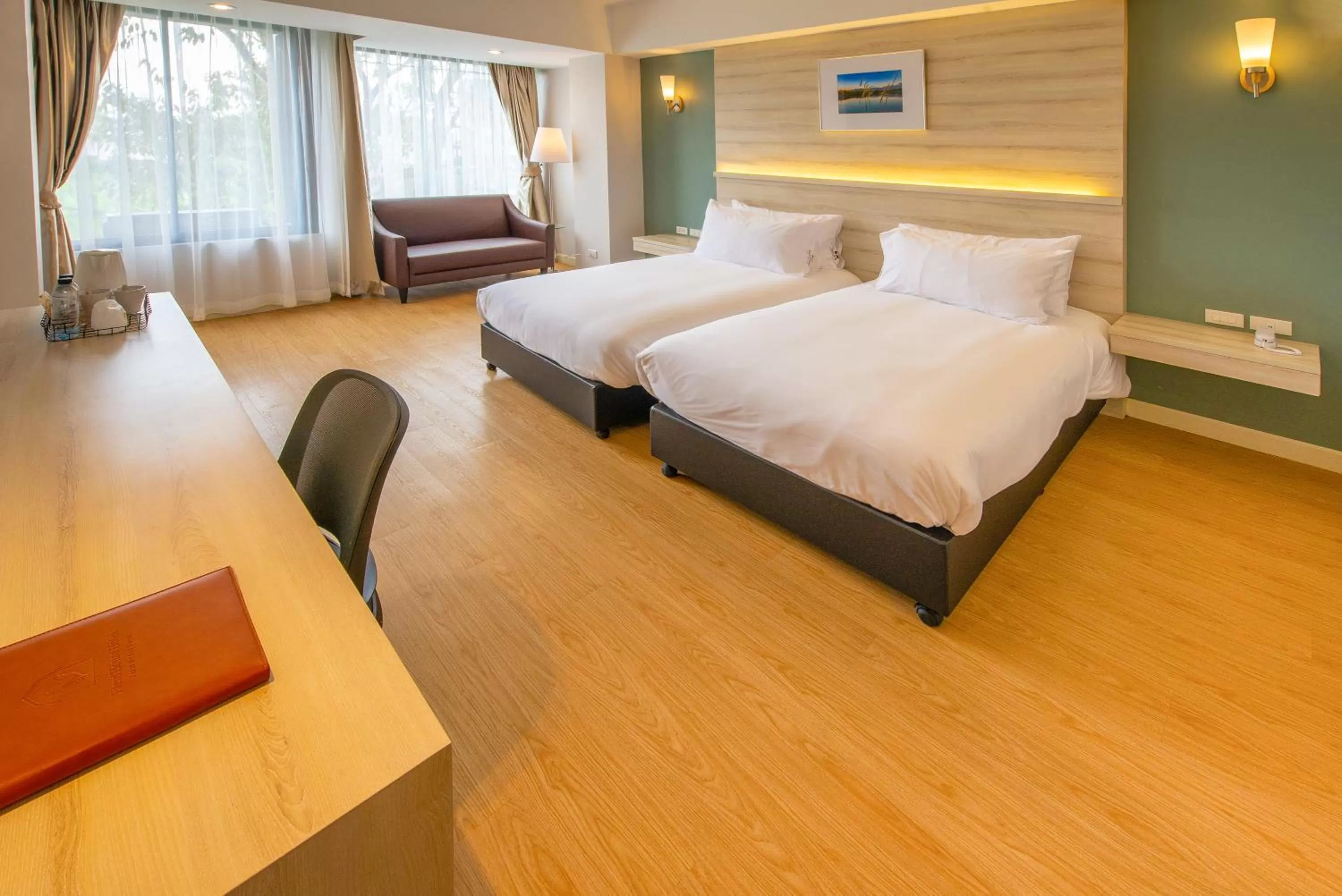 Bed in The Farm House Hotel Ranong