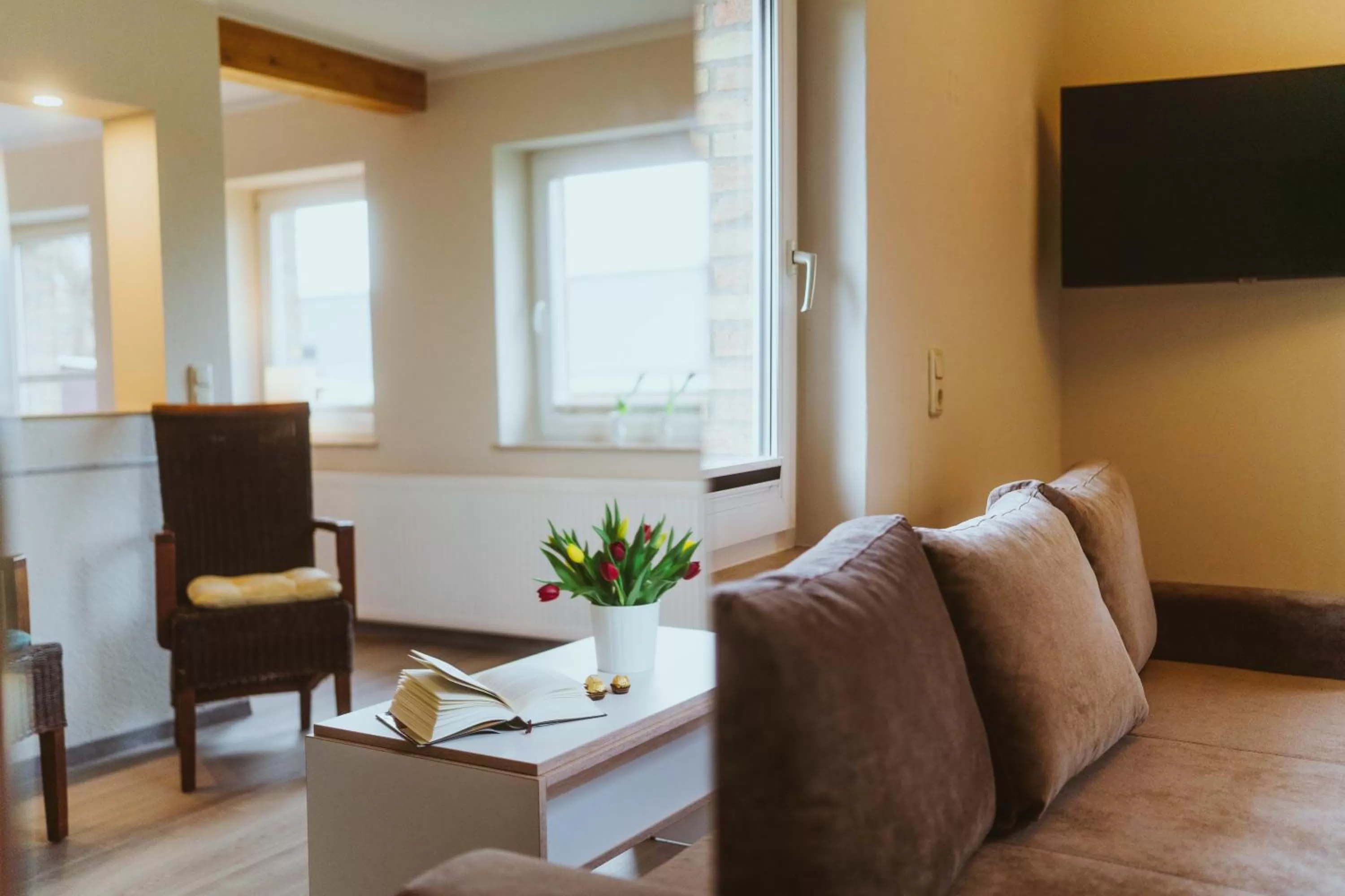 TV and multimedia, Seating Area in Aparthotel Stralsund Studios und Apartments