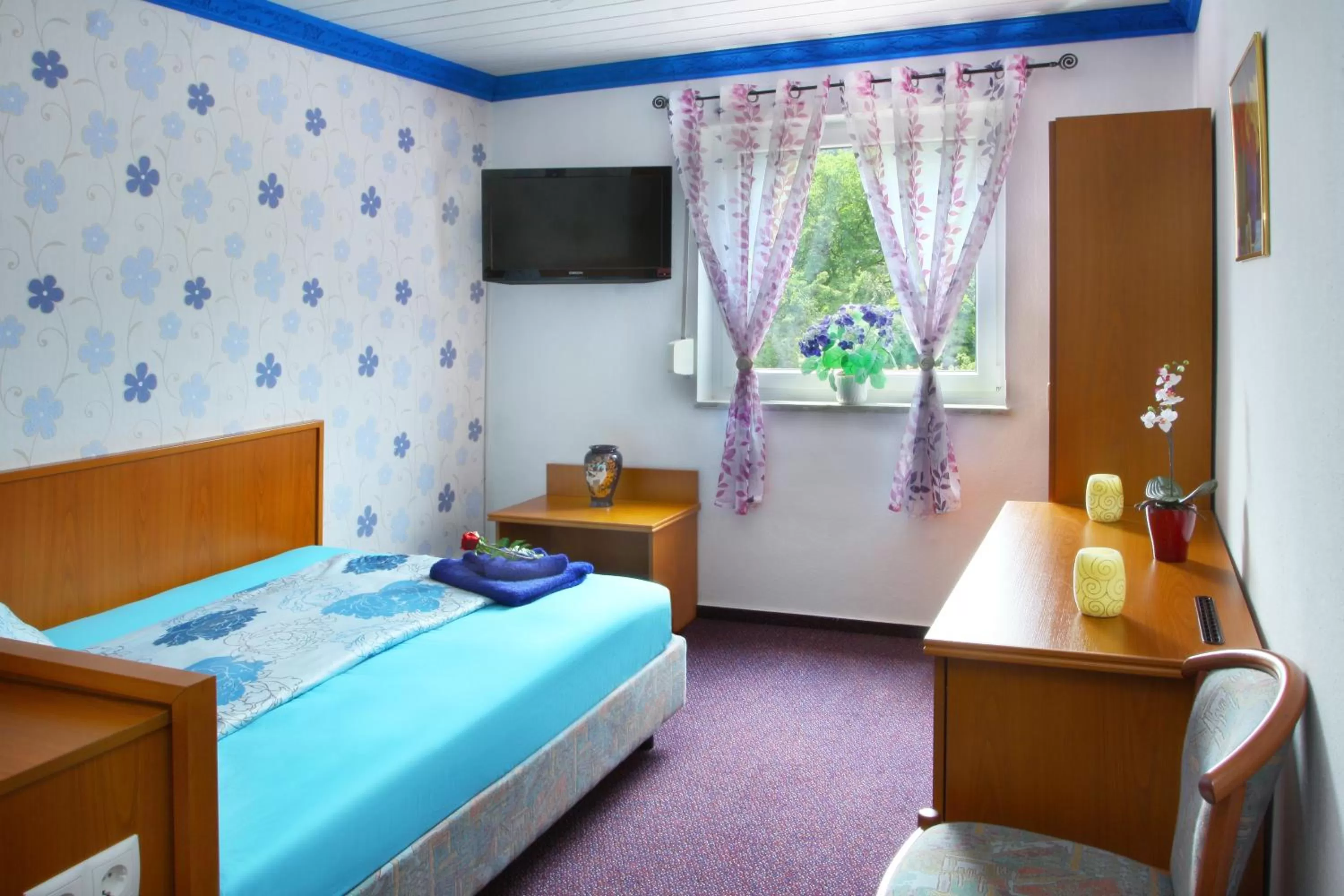 Bed in Hotel im Rheintal