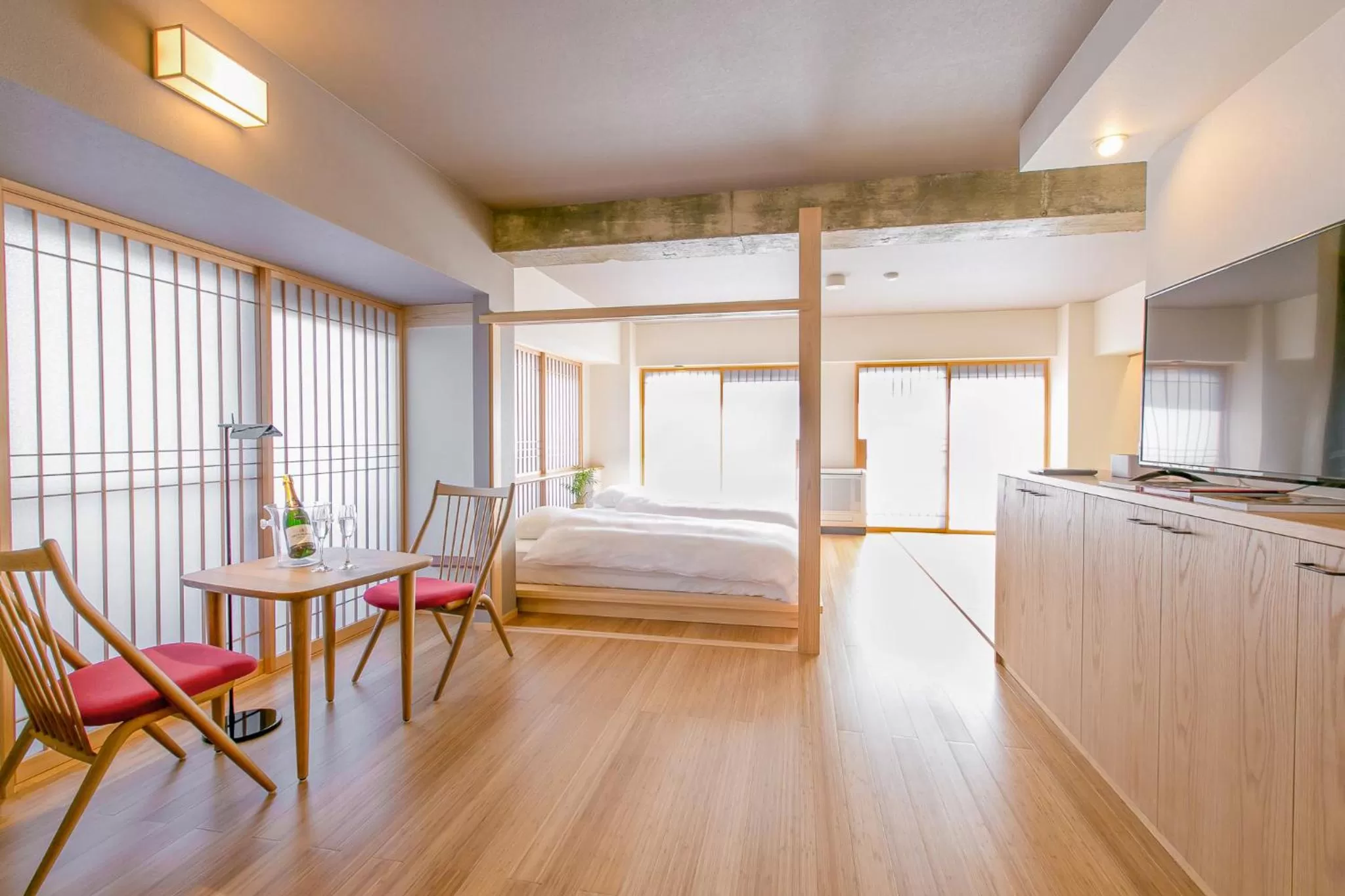 Living room, Bed in The GrandWest Arashiyama