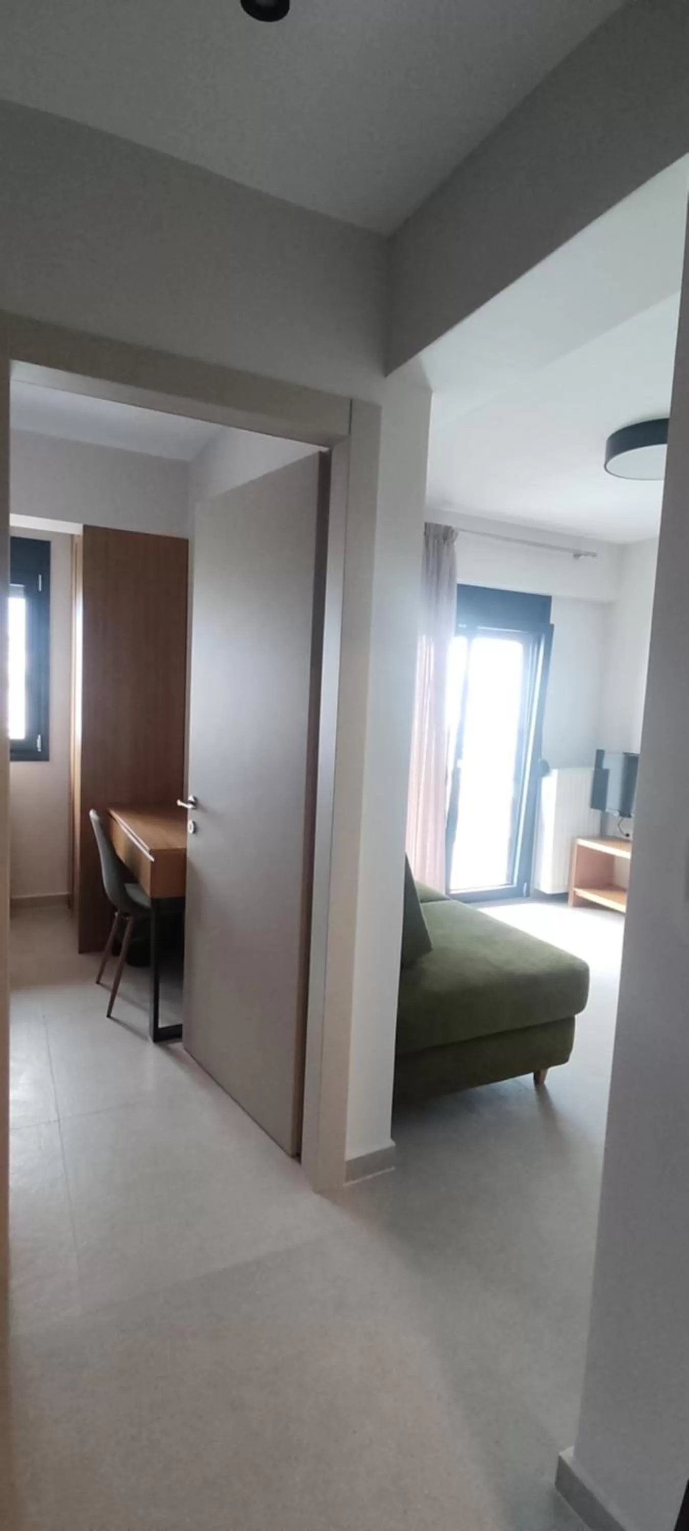 Living room, Bed in Toumba apartments