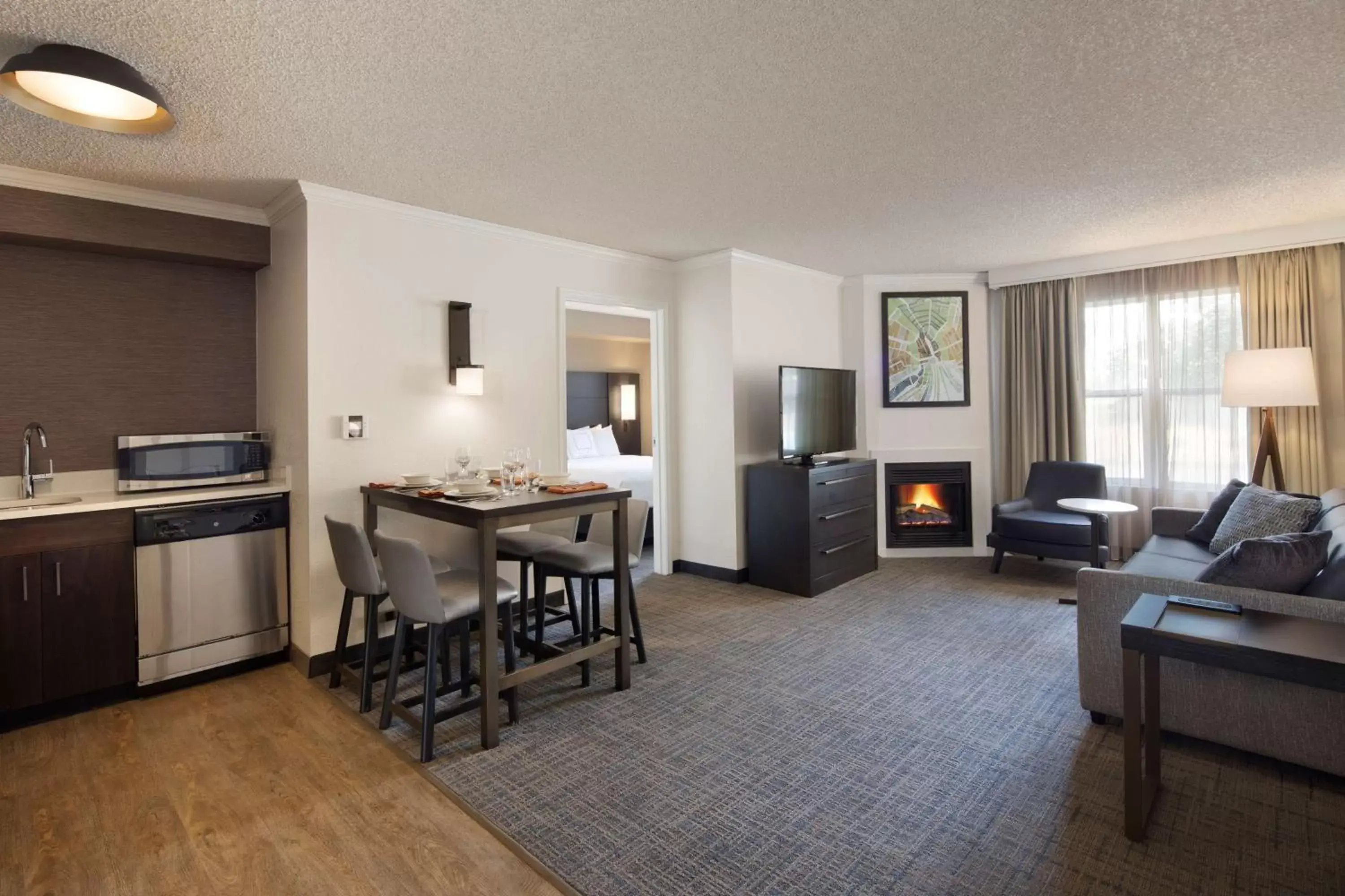 Two Bedroom Suite Queen in Each with Roll-In Shower - Mobility Accessible in Sonesta ES Suites Fresno Two Bedroom Suite Queen in Each with Roll-In Shower - Mobility Accessible in Sonesta ES Suites Fresno