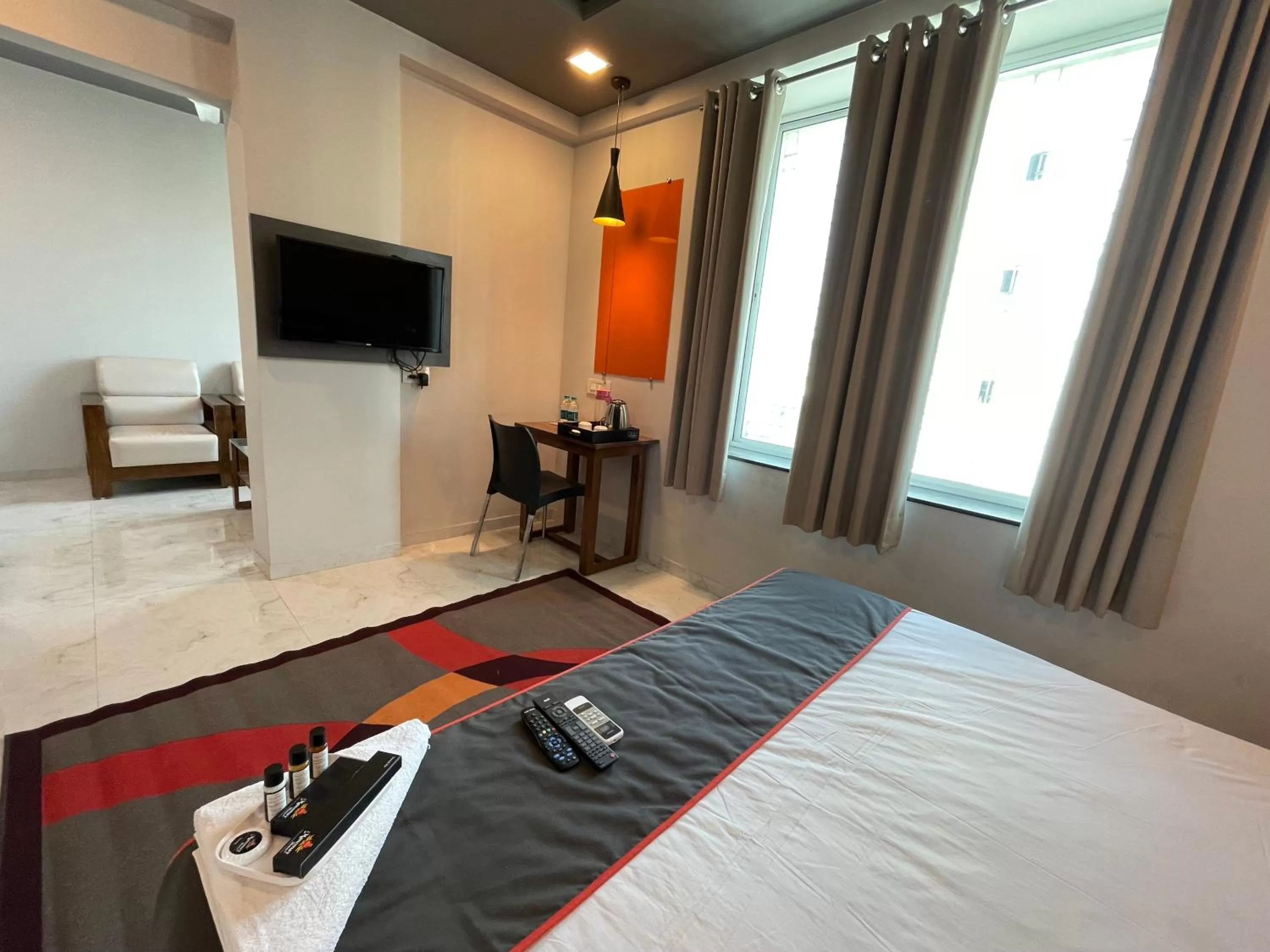 Photo of the whole room, Bed in Manomay Homes