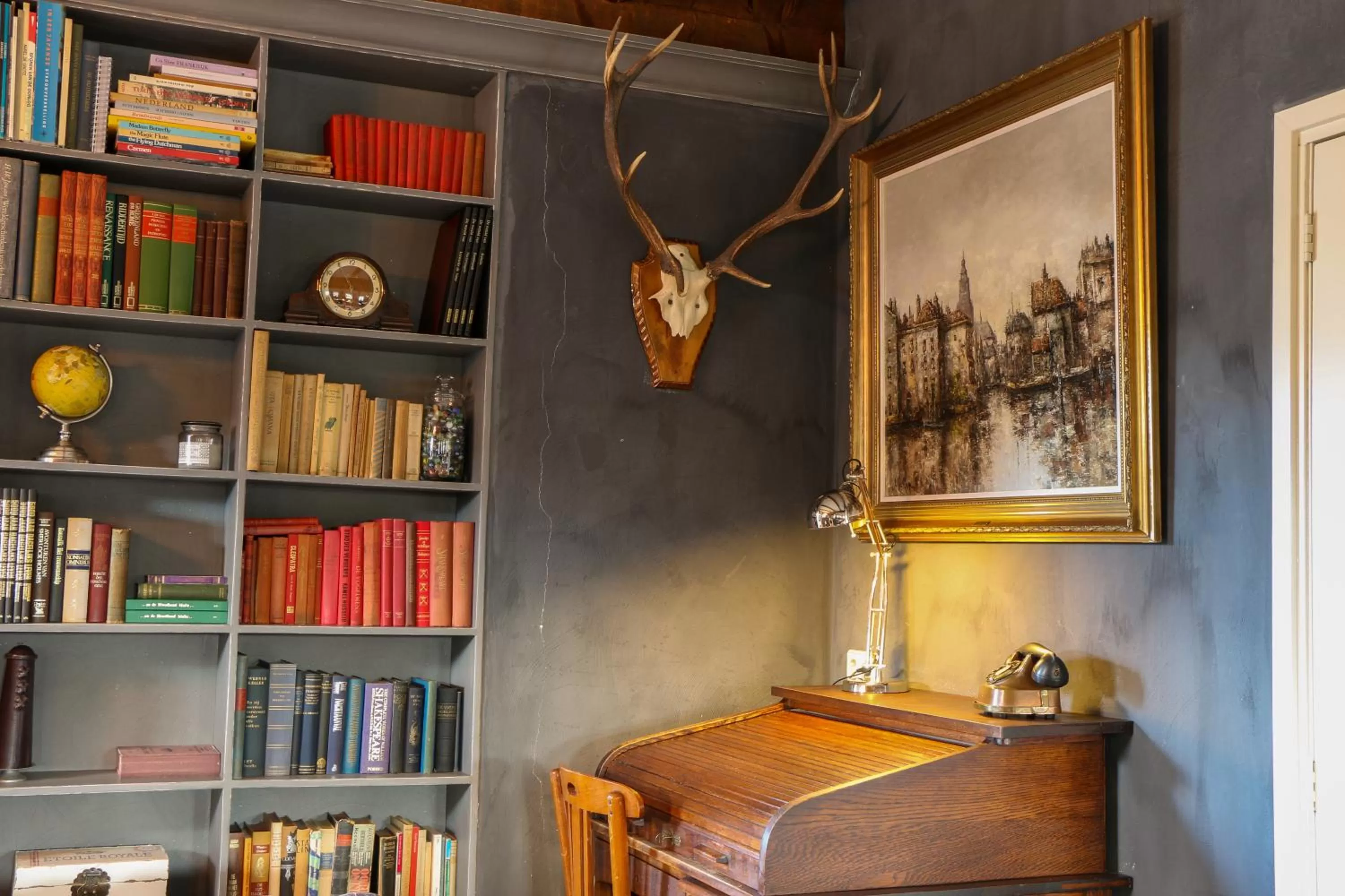 Communal lounge/ TV room, Library in Oostmolenhoeve B&B