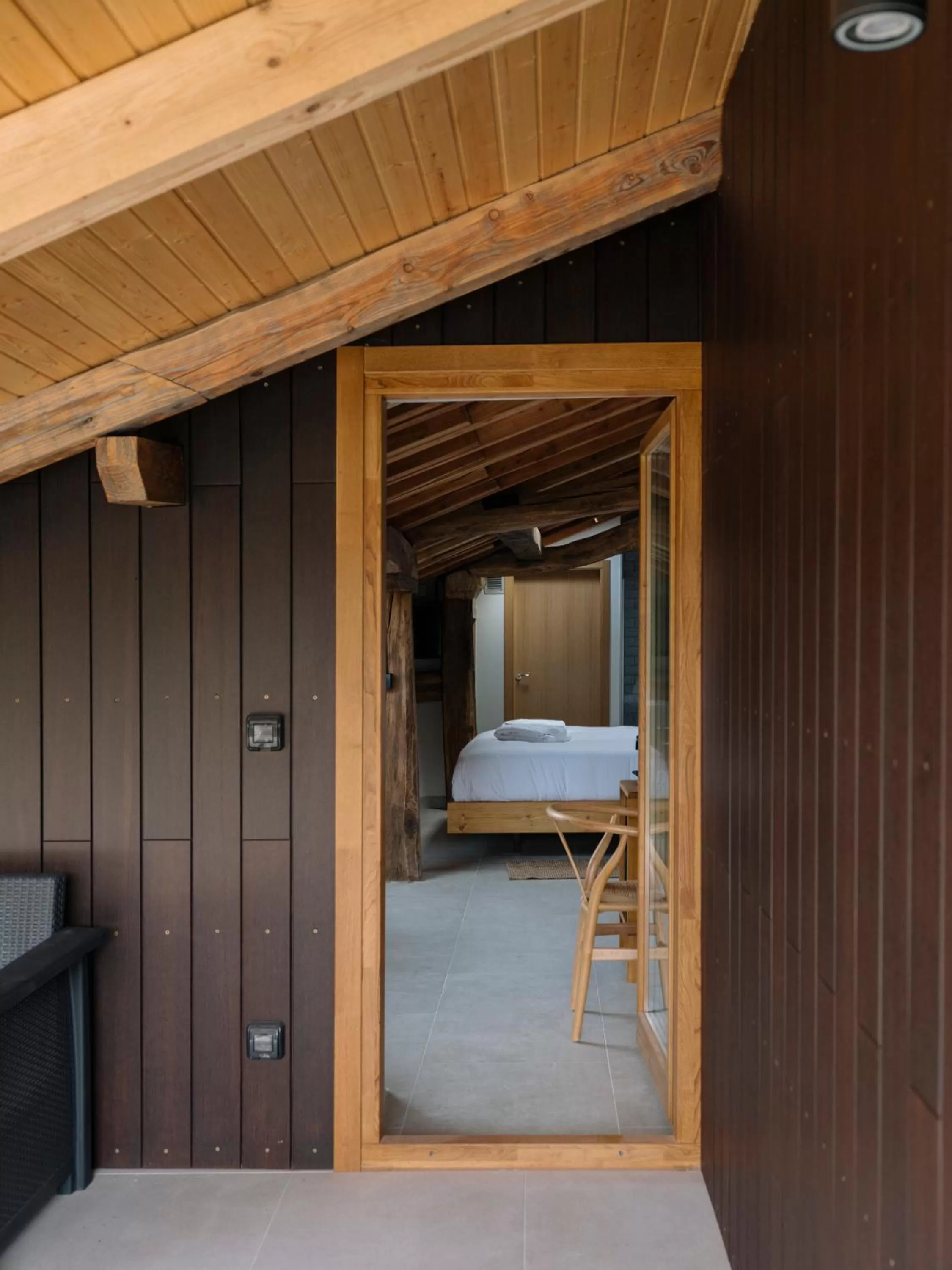 Balcony/Terrace, Bed in Hotel Nafarrola - Gastronomy & Wine