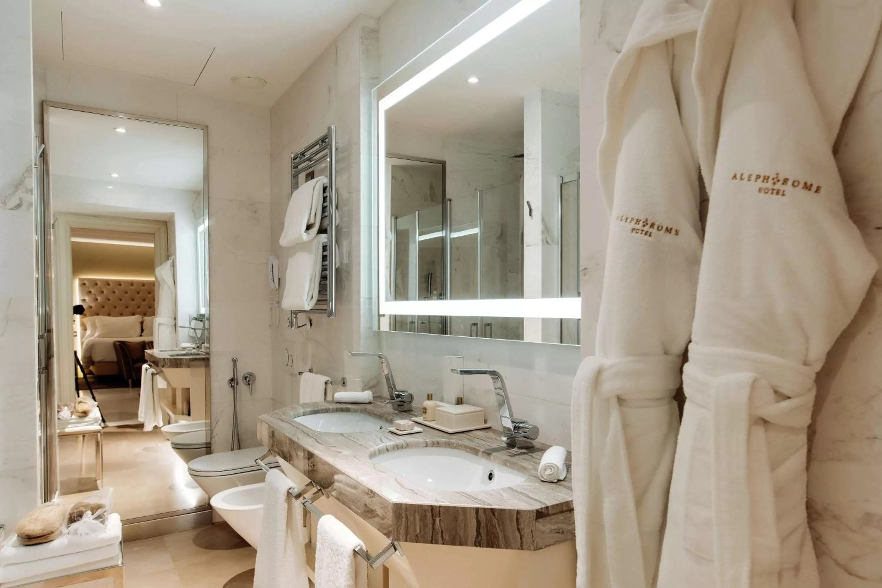Bathroom in Aleph Rome Hotel, Curio Collection By Hilton