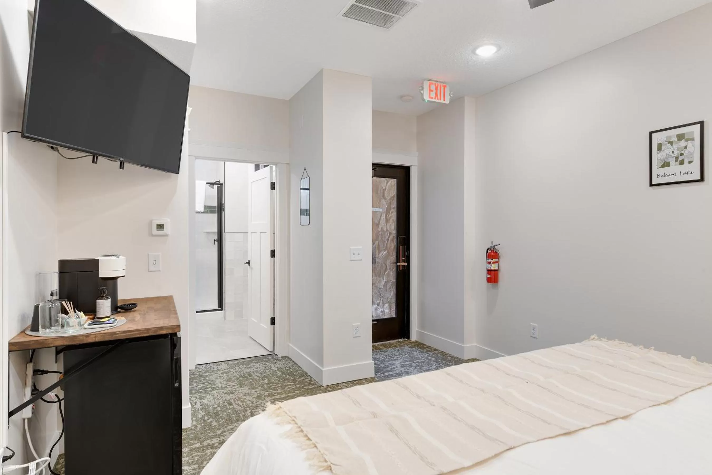 Bed in Balsam Lake Lodge