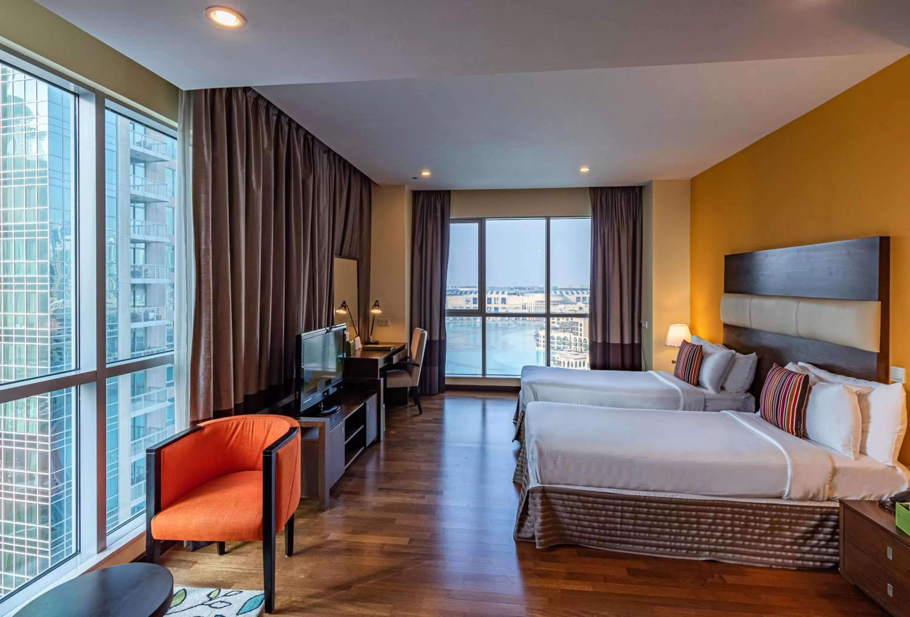 Landmark view, Bed in Ramada by Wyndham Downtown Dubai