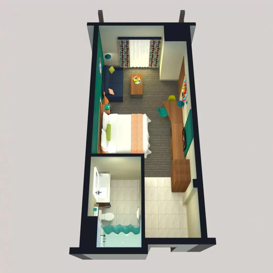 Floor plan, Bed in The Kartrite Resort and Indoor Waterpark