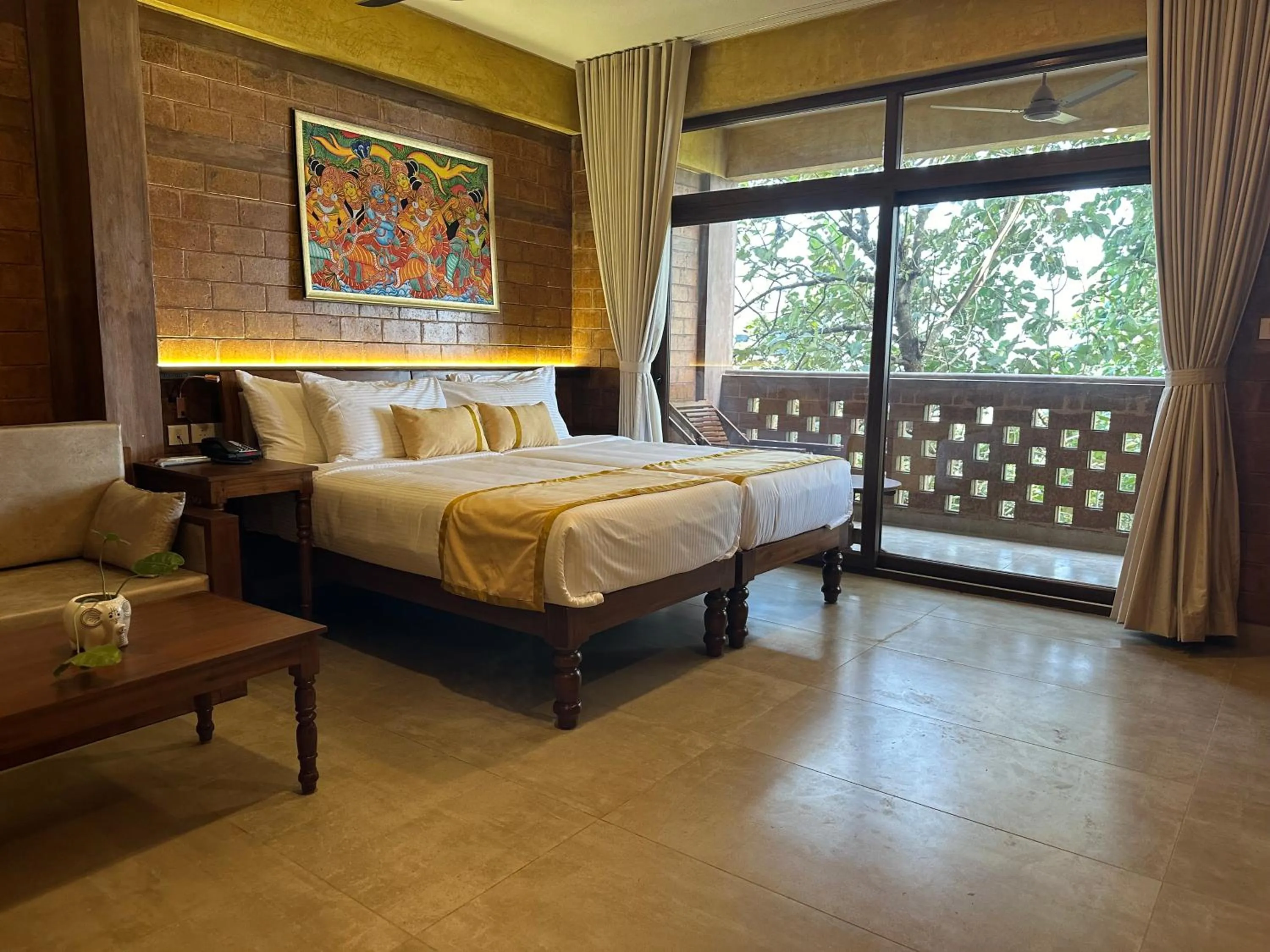 Bedroom, Bed in AMARA AYURVEDA RETREAT- Overlooking Evergreen Western Ghats an ecologically sustainable living space in Kovalam