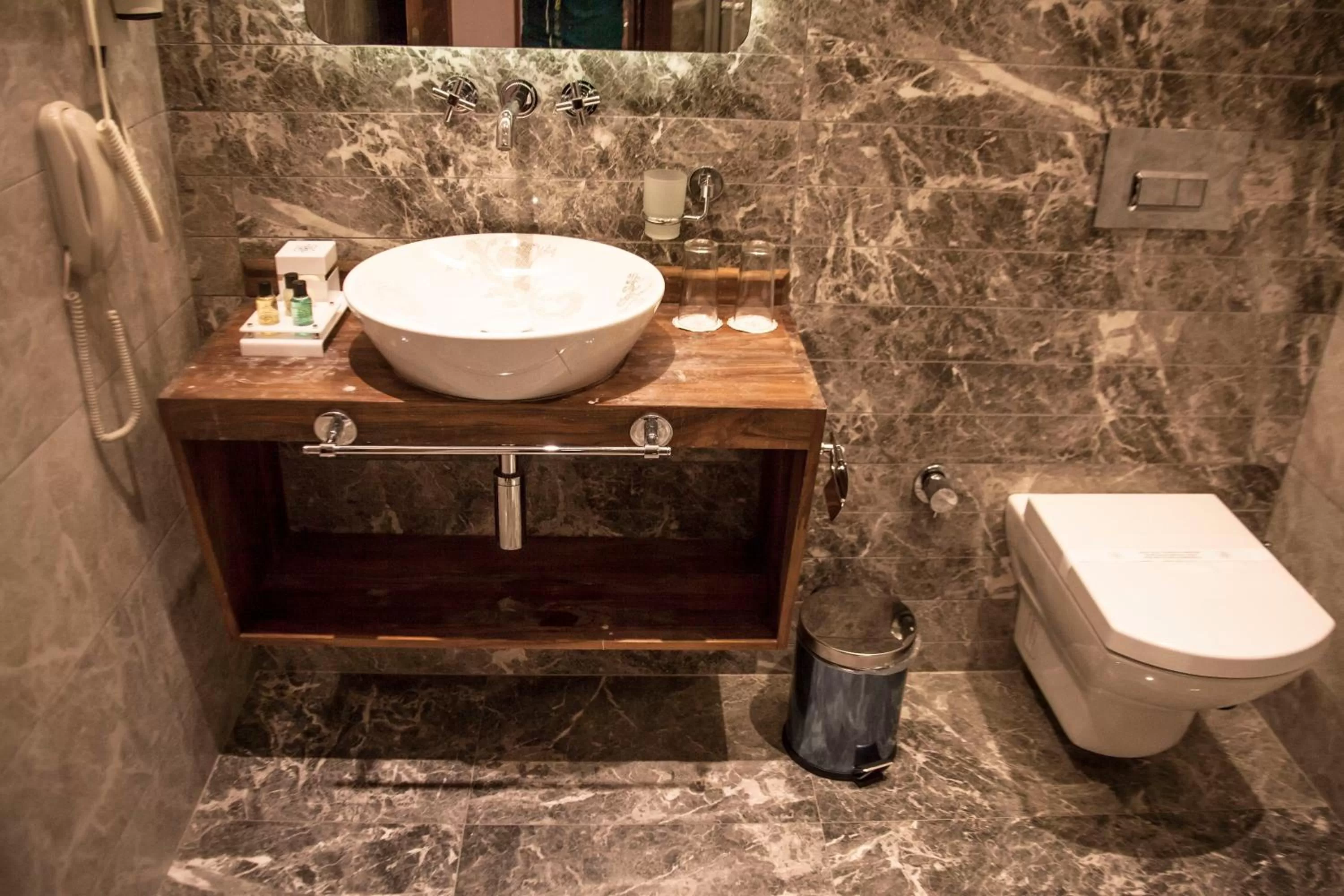 Toilet in Old Port Hotel