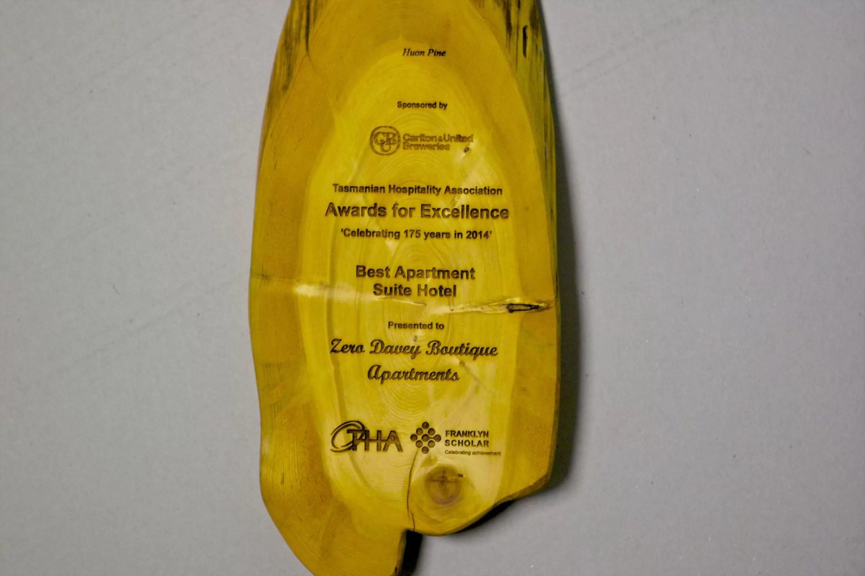 Certificate/Award in Zero Davey Boutique Apartment Hotel