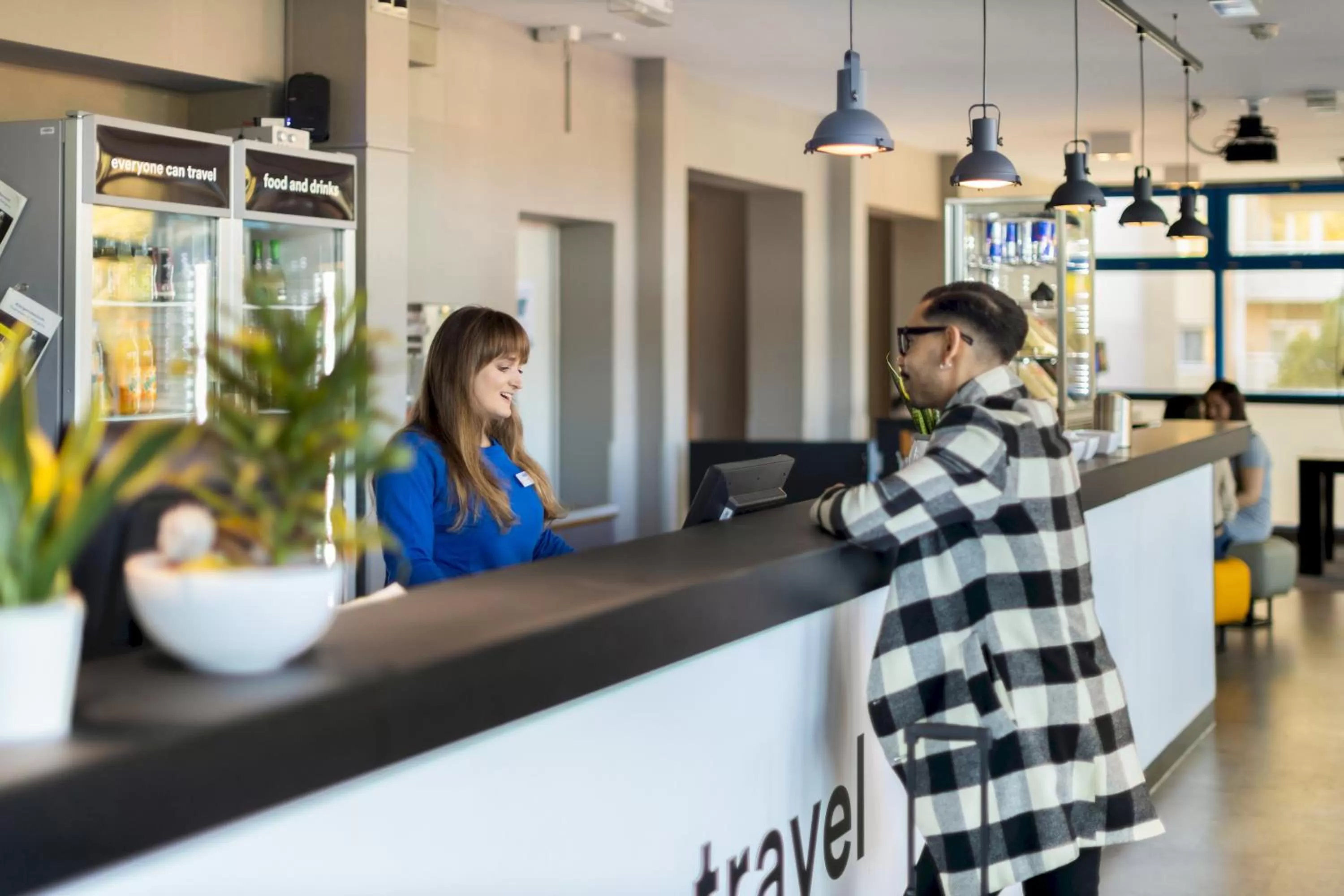 Lobby or reception in a&o Dresden Hauptbahnhof