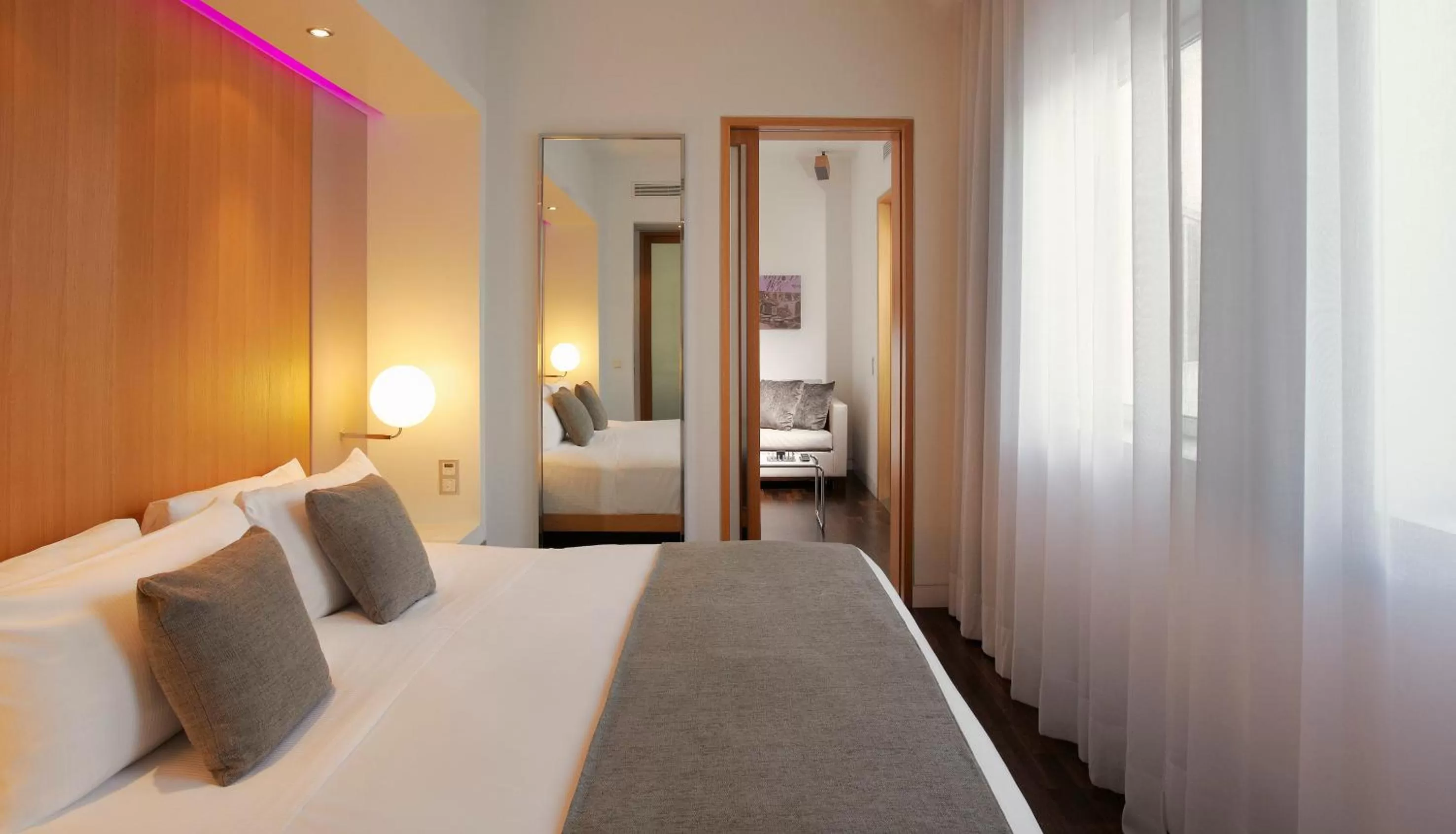 Decorative detail, Bed in ME Madrid Reina Victoria by Meliá