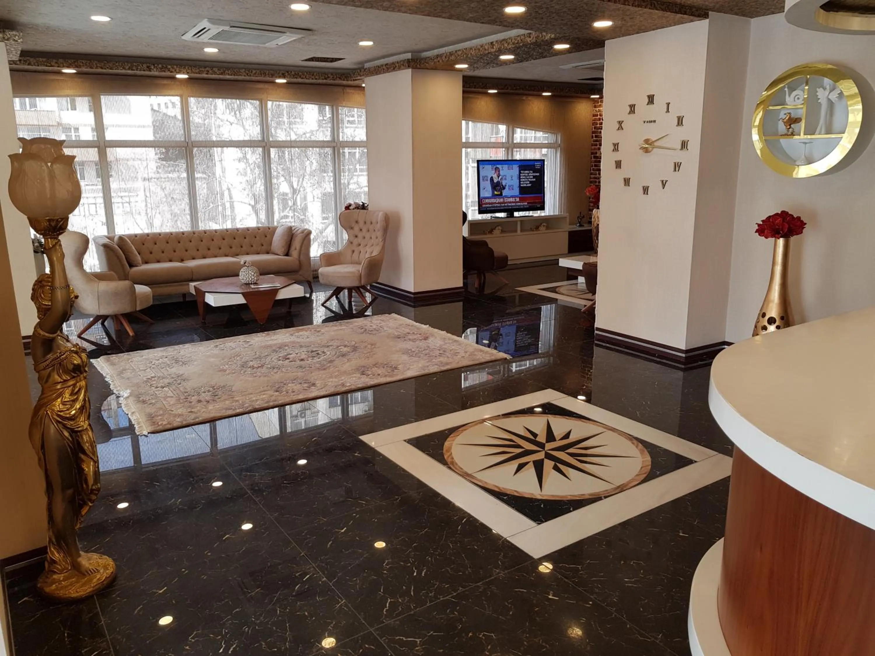 Lobby or reception, Bed in Ismira Hotel Ankara