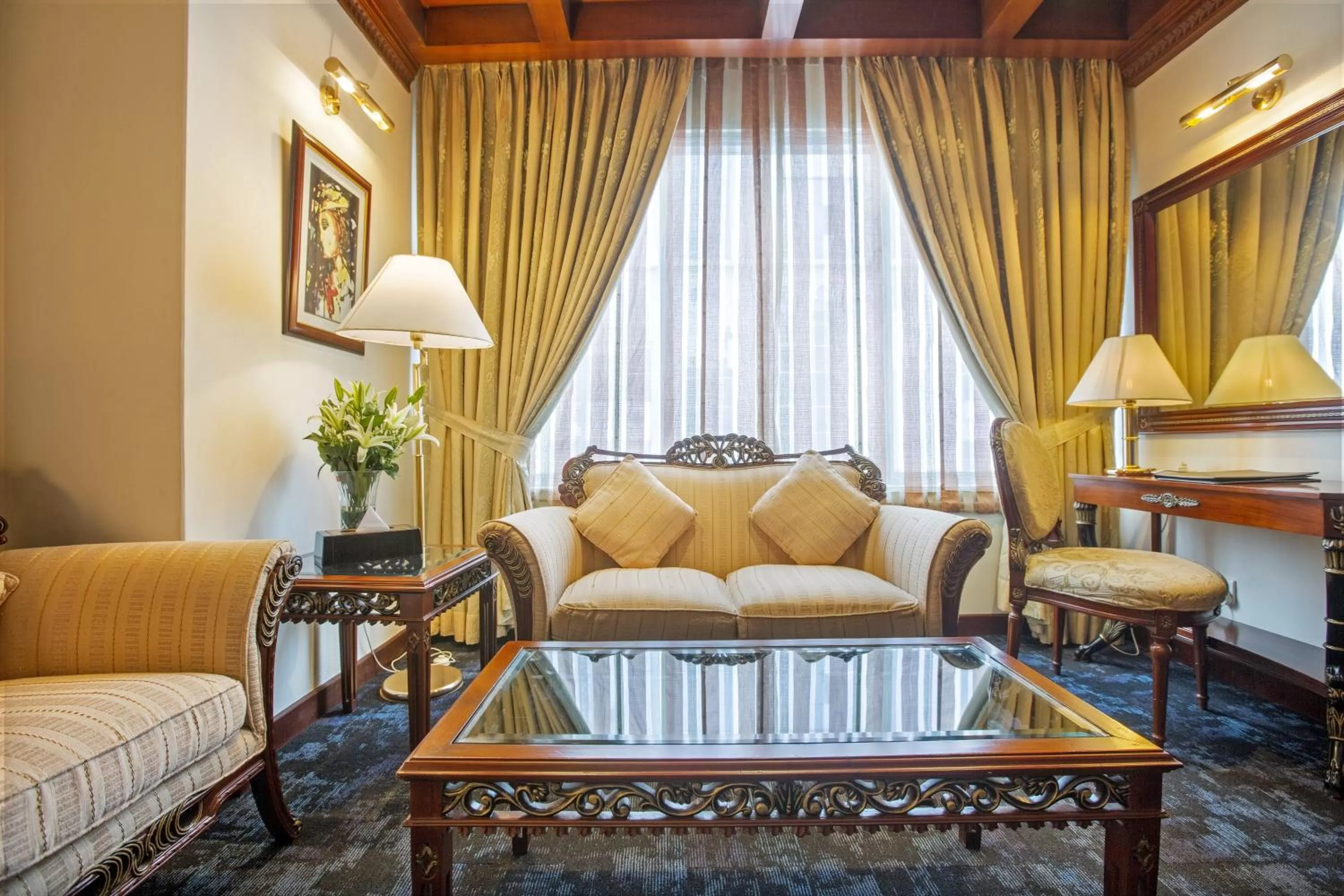 Seating area in Hotel Sarina