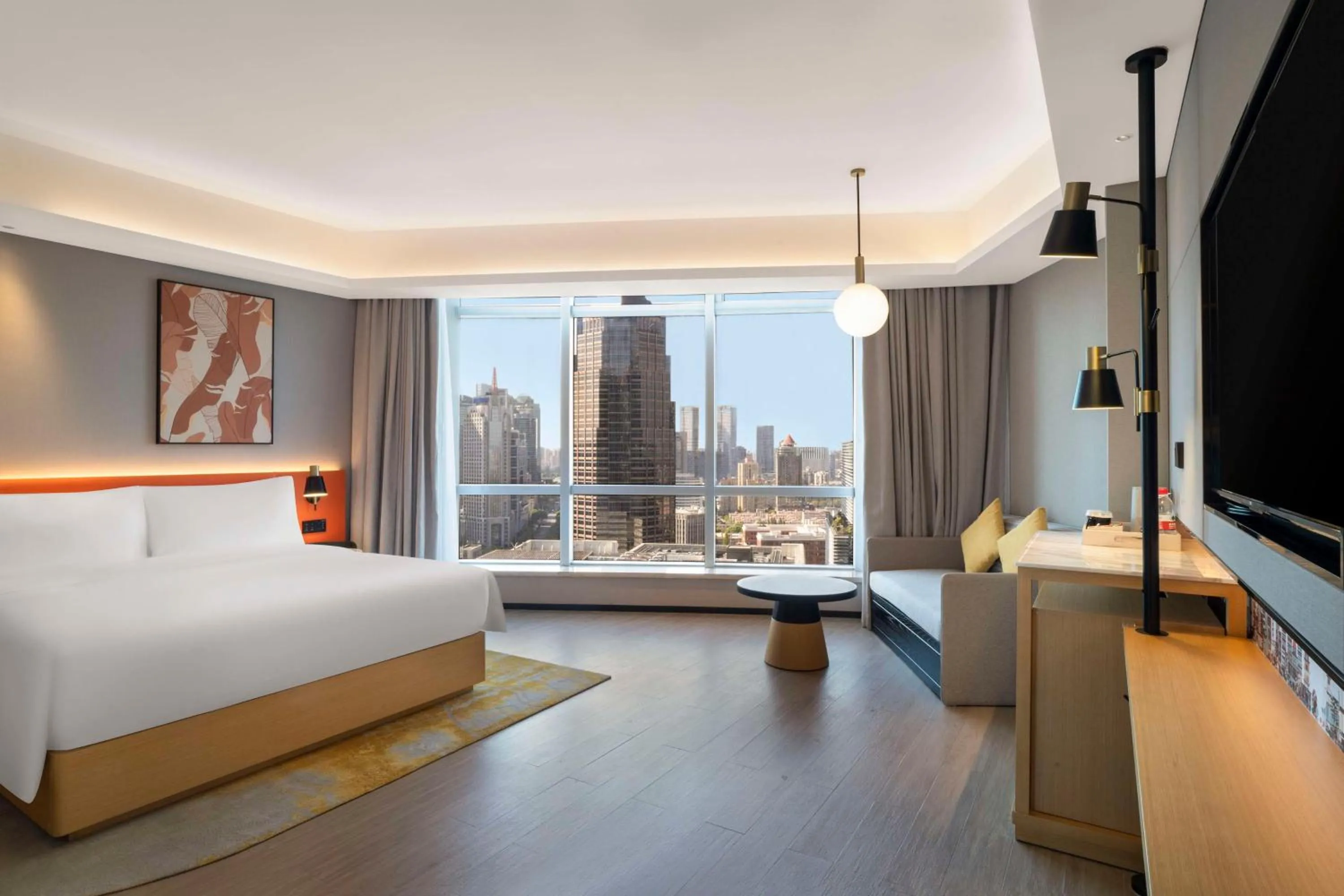 Bed in Hilton Garden Inn Shanghai Lujiazui