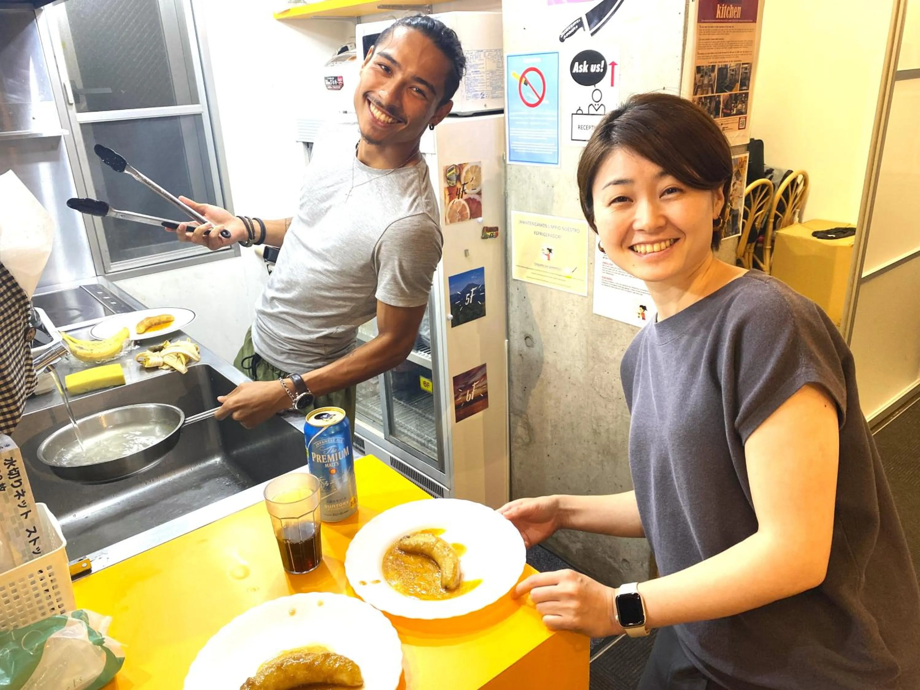Communal kitchen in Sakura Hostel Asakusa