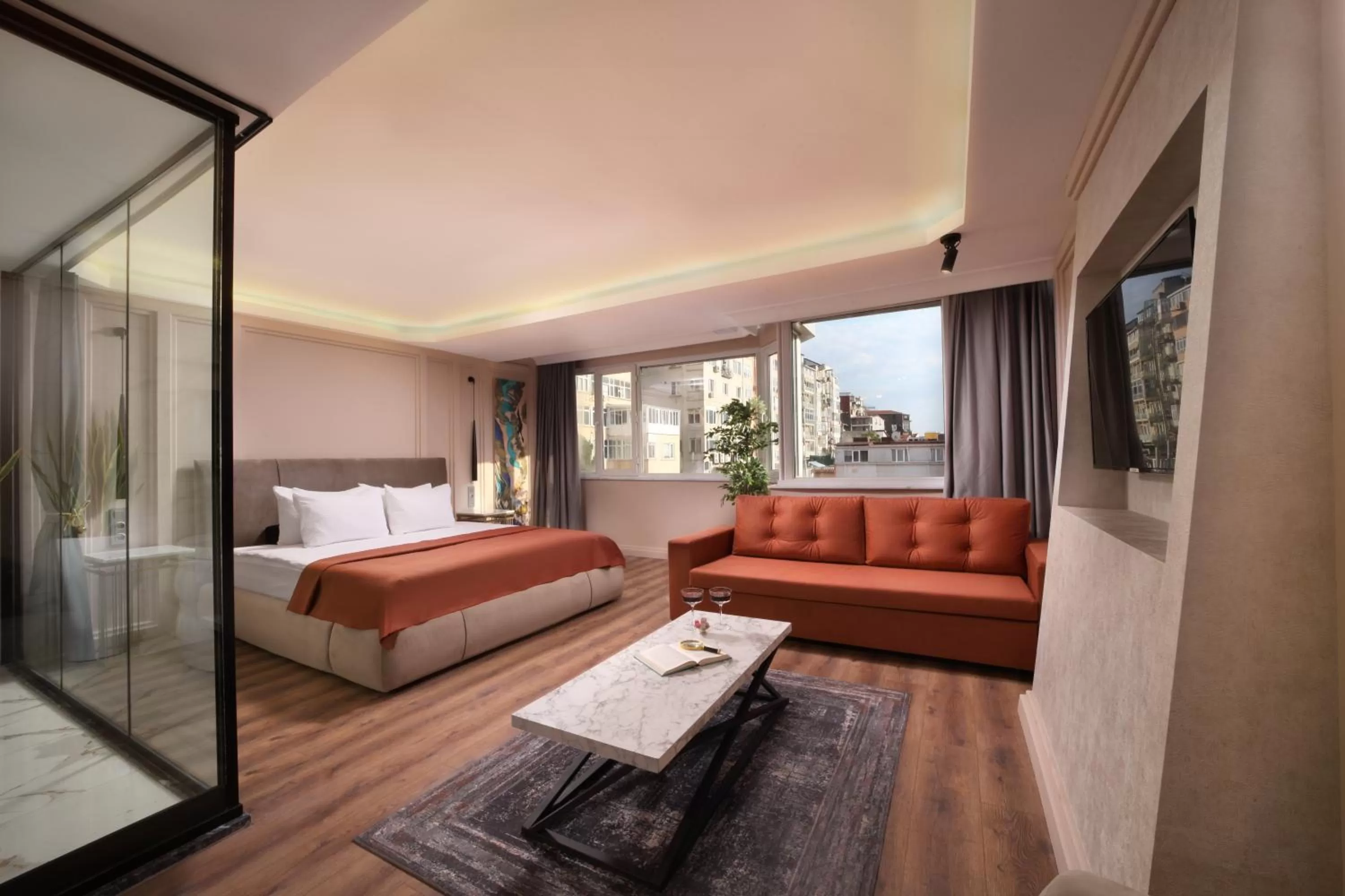 Photo of the whole room, Bed in Harbiye Residence
