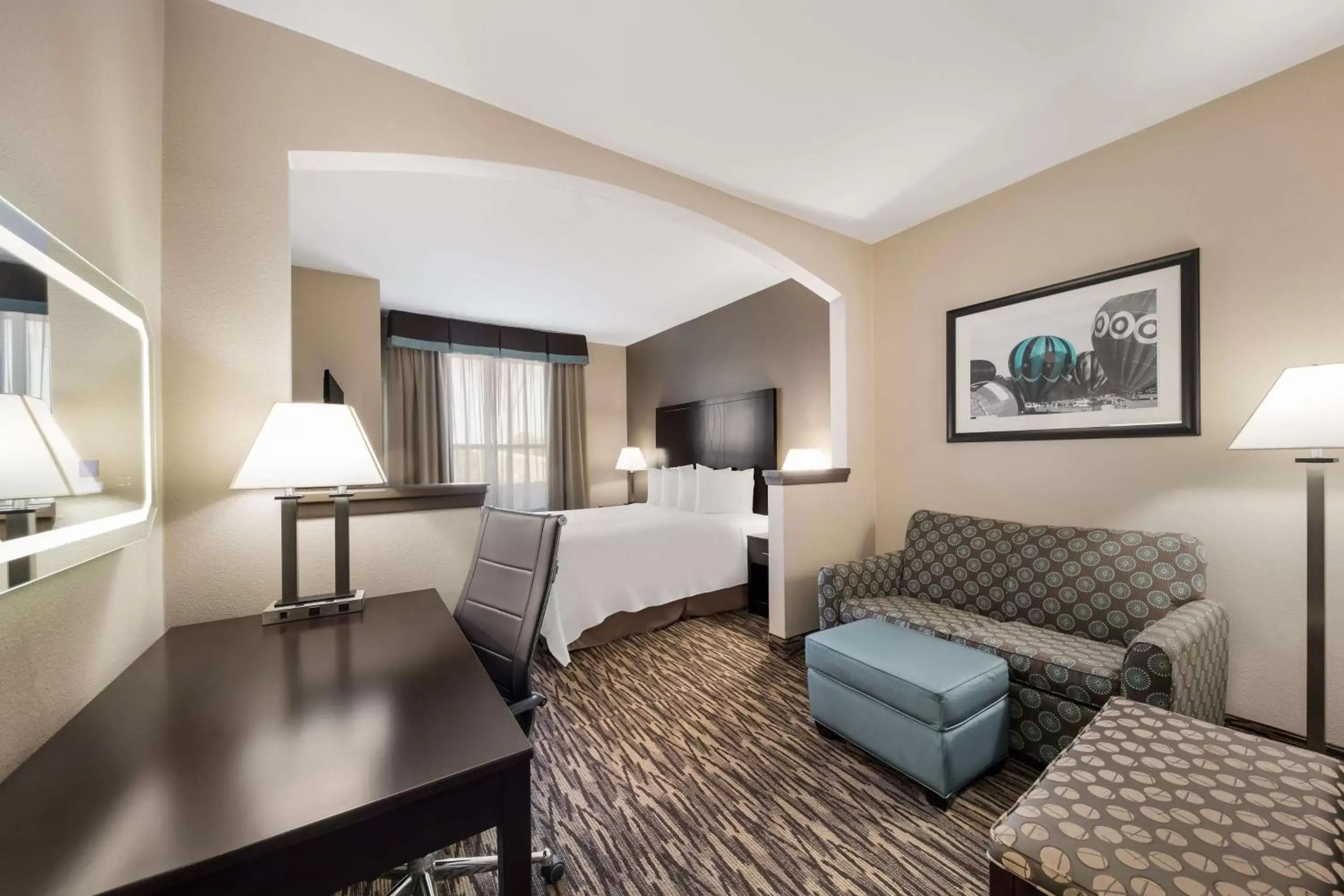 King Room with Roll-In Shower - Disability Access in SureStay Plus Hotel by Best Western Plano King Room with Roll-In Shower - Disability Access in SureStay Plus Hotel by Best Western Plano