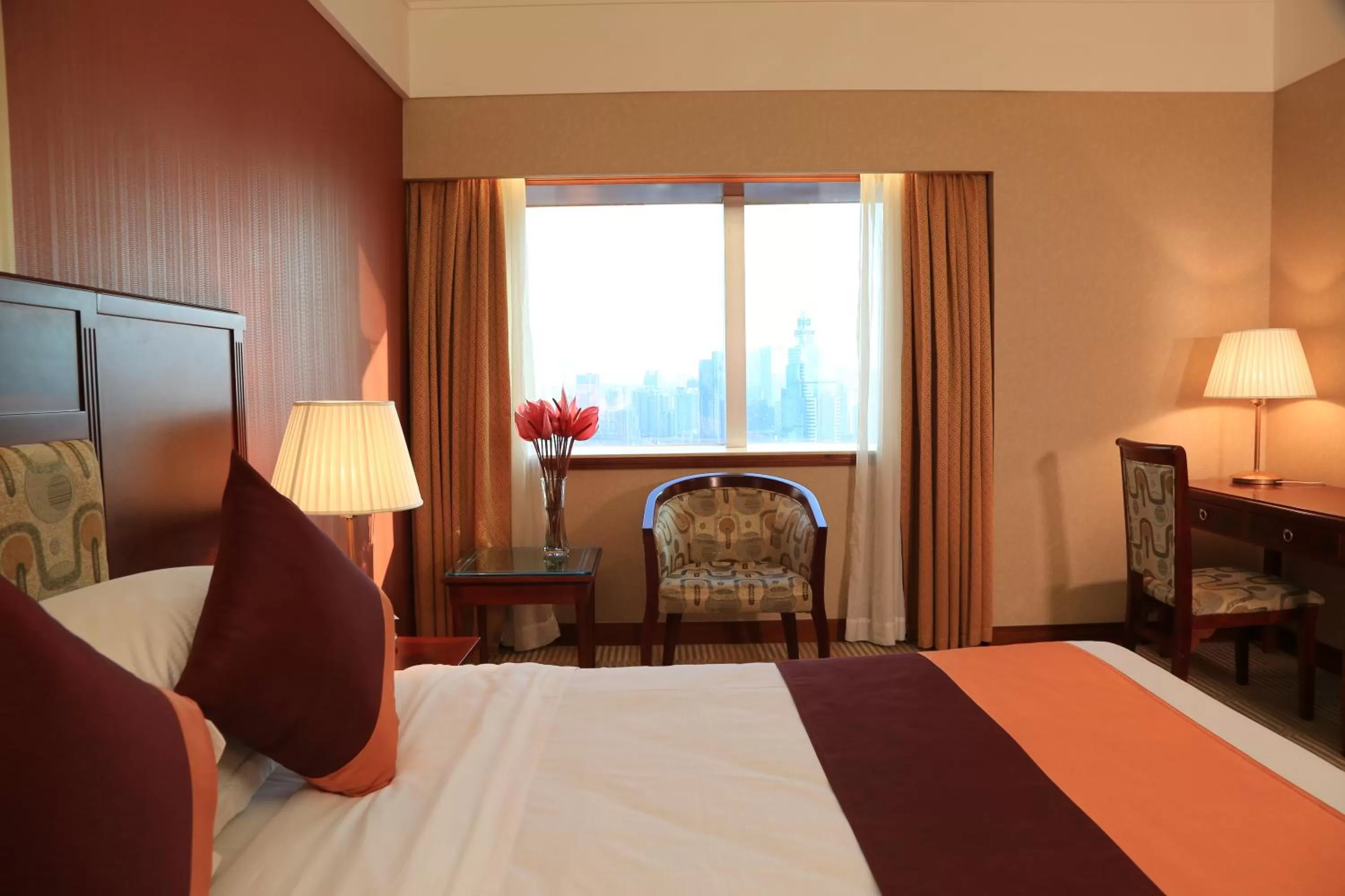 Decorative detail, Bed in Asia International Hotel Guangdong