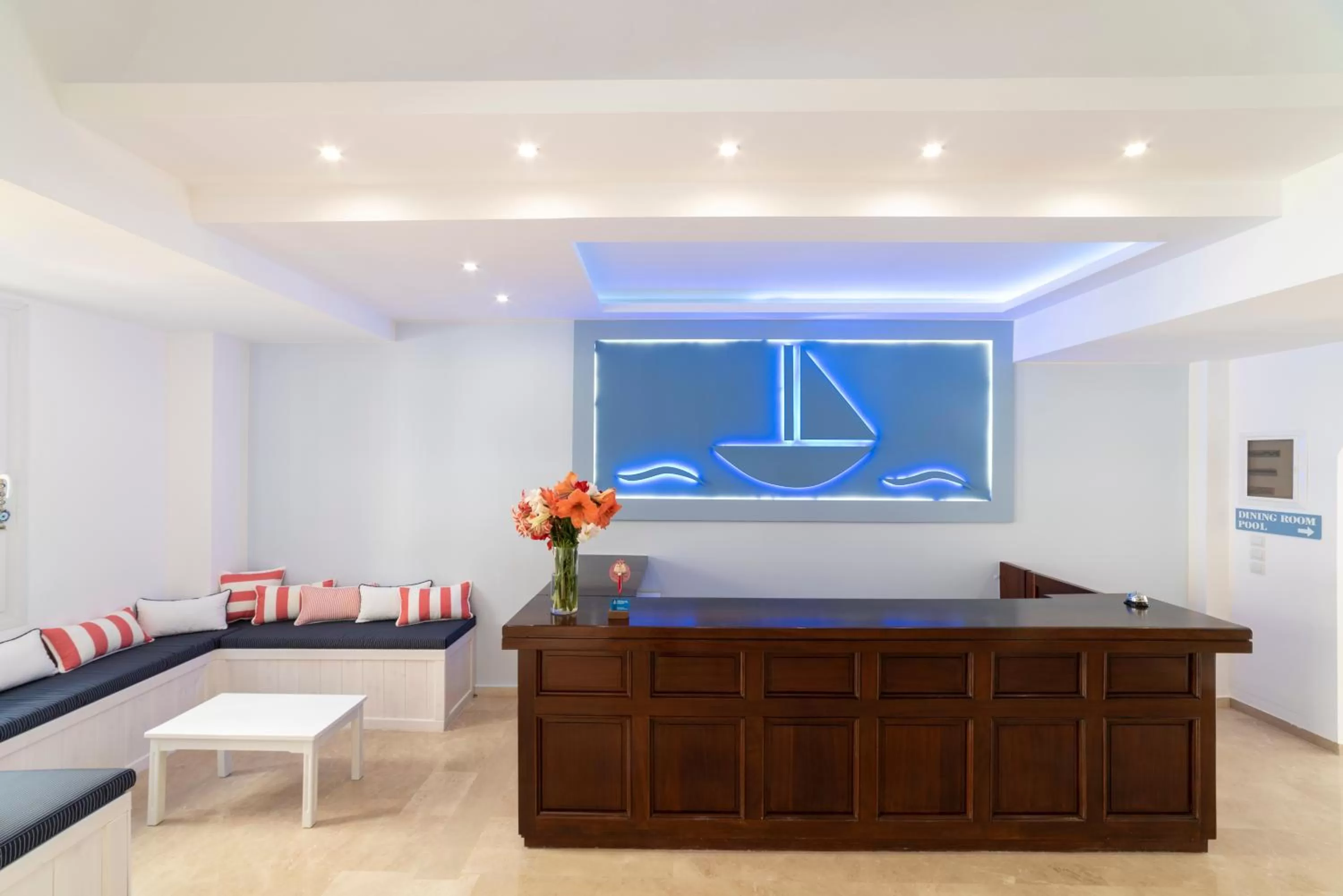 Lobby or reception in Naiades Marina Hotel
