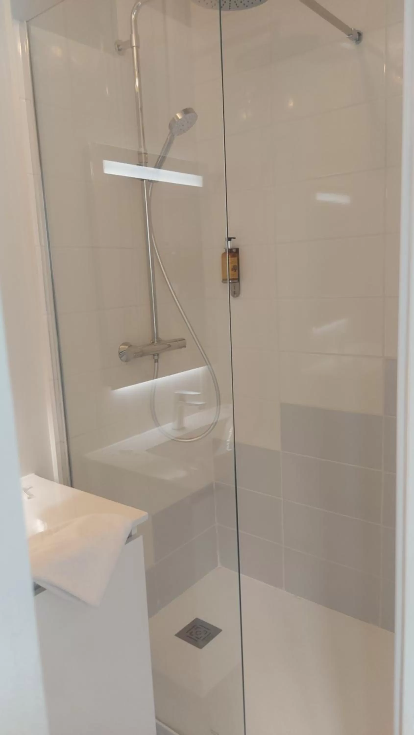 Shower, Bathroom in Hôtel & Restaurant Le Patio VICHY