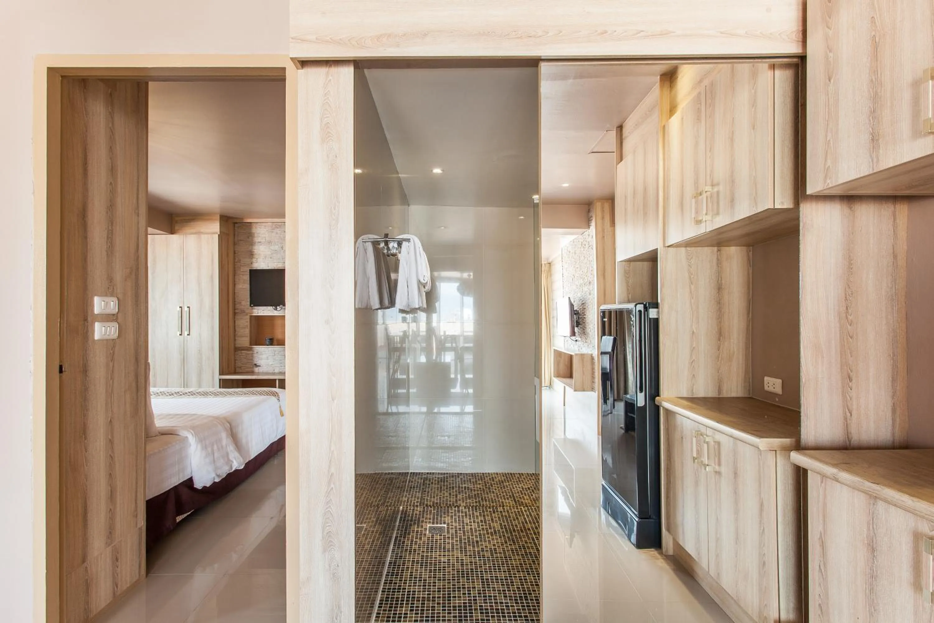 Bedroom, Kitchen/Kitchenette in Patong Heritage Hotel Phuket - SHA Extra Plus