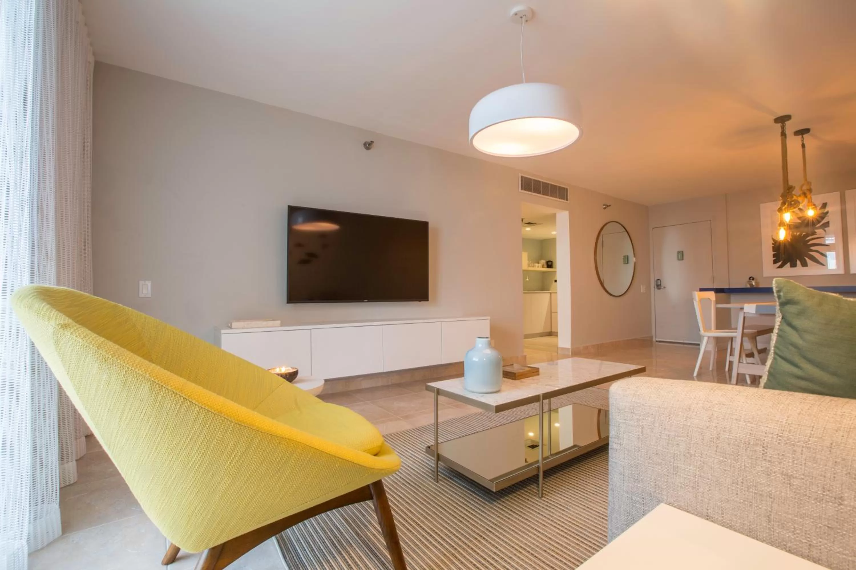 TV and multimedia, Seating Area in OCEAN VIEW DELUXE SUITE: PVT. BEACH & POOL