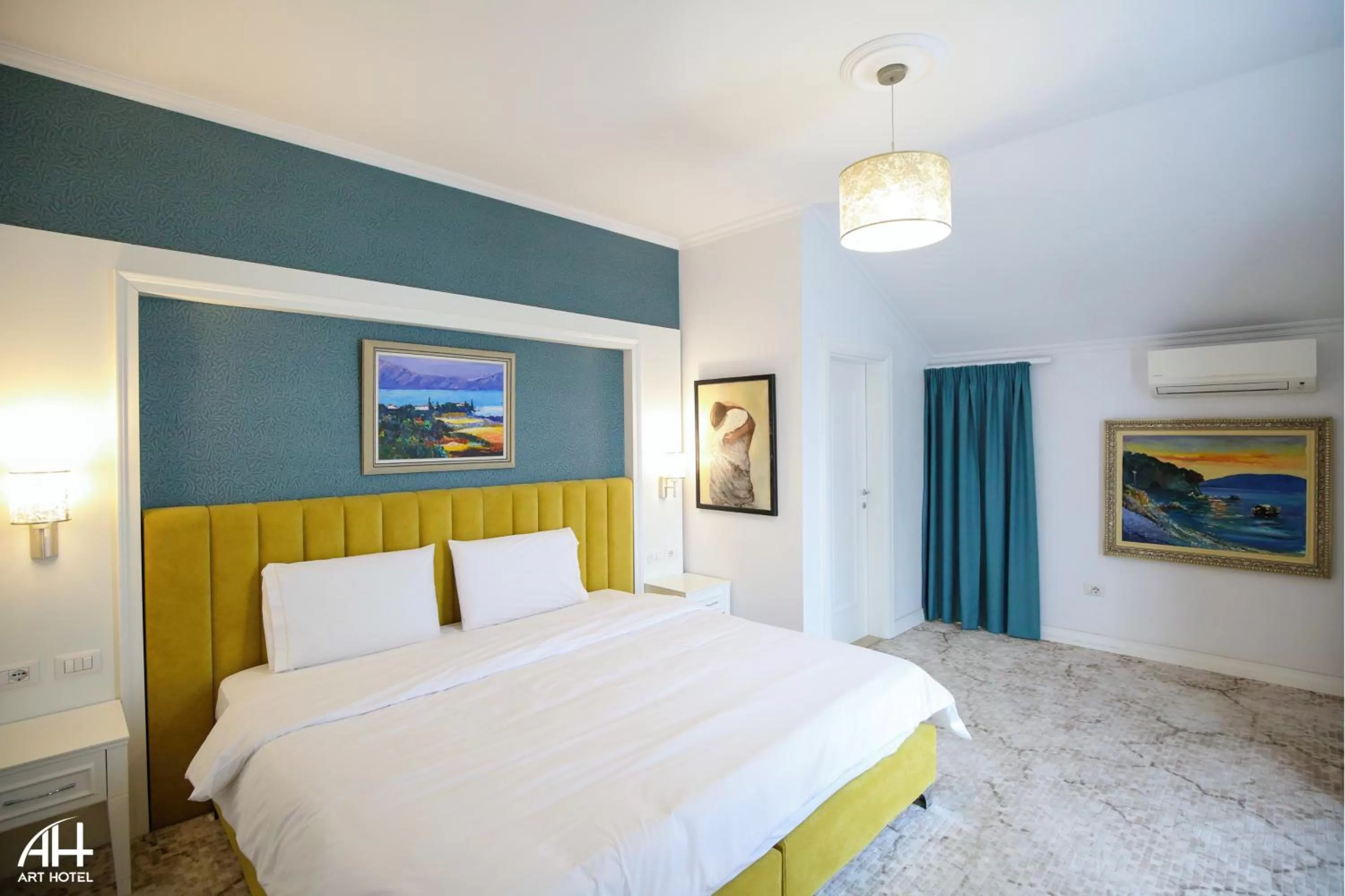 Bed in ART Hotel Tirana