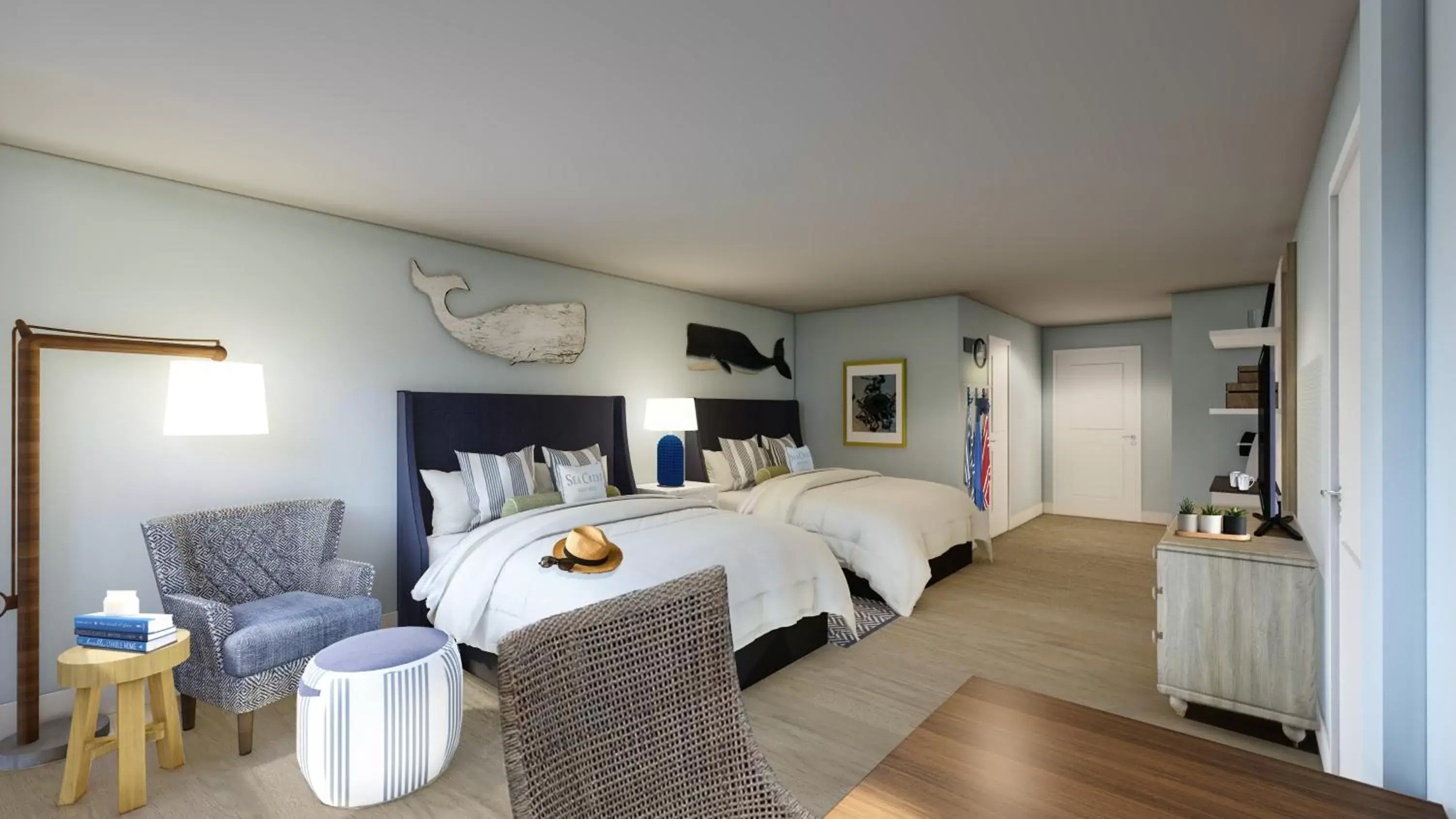 Double Room with Two Double Beds and Sun Deck in Sea Crest Beach Hotel Double Room with Two Double Beds and Sun Deck in Sea Crest Beach Hotel