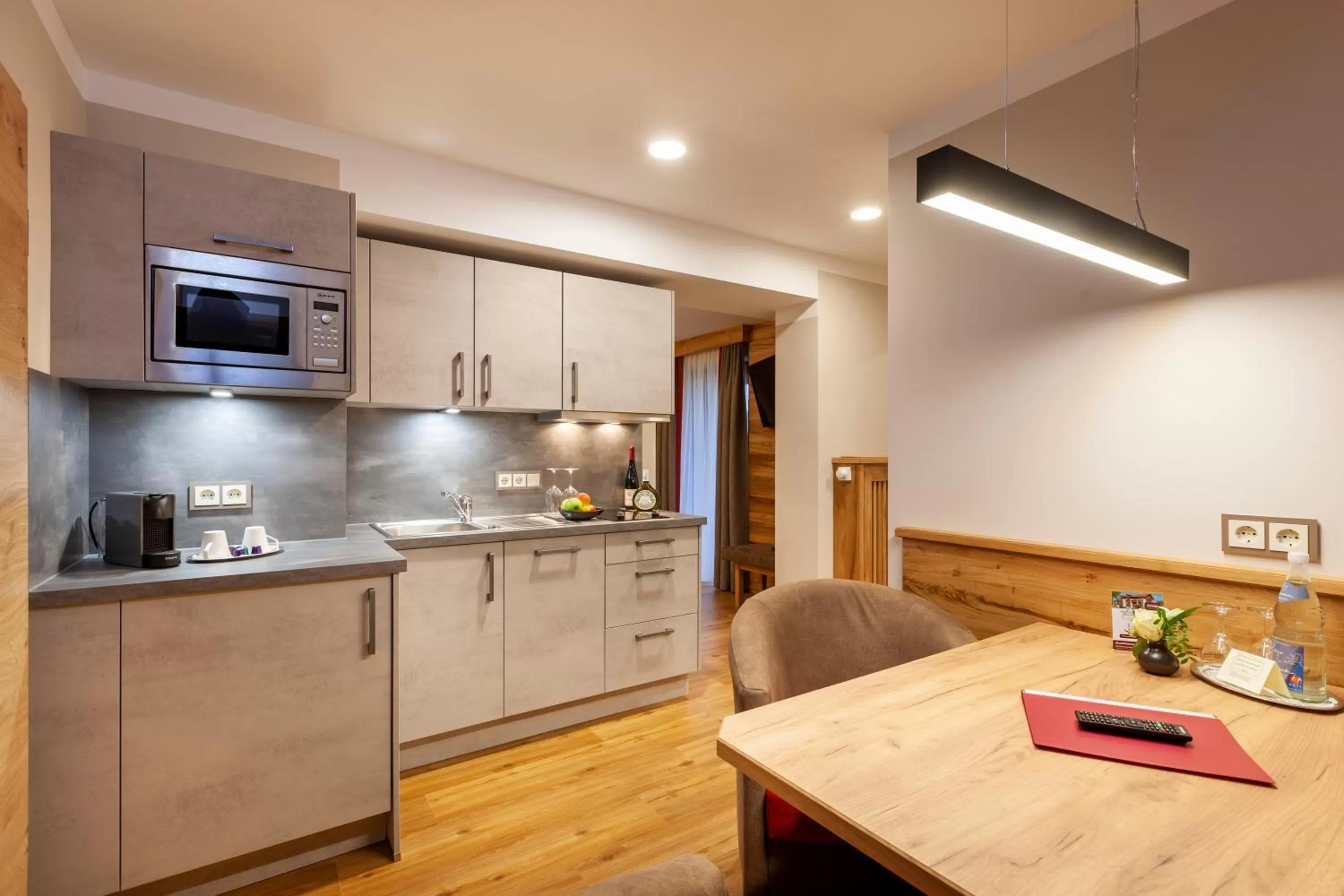 Kitchen or kitchenette in Genusshotel Hohenbogen