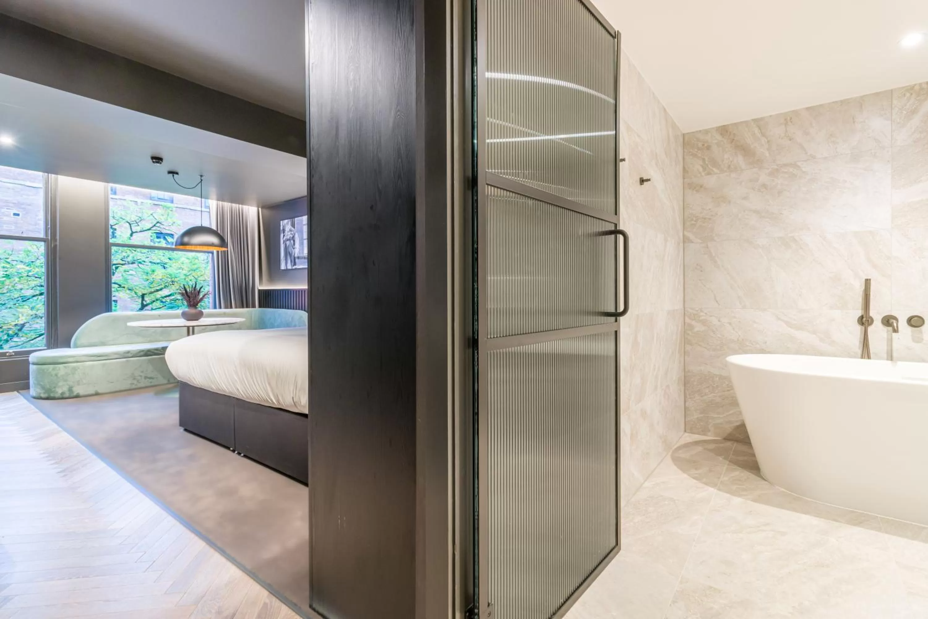 Bathroom in Velvet Hotel Manchester, WorldHotels Crafted