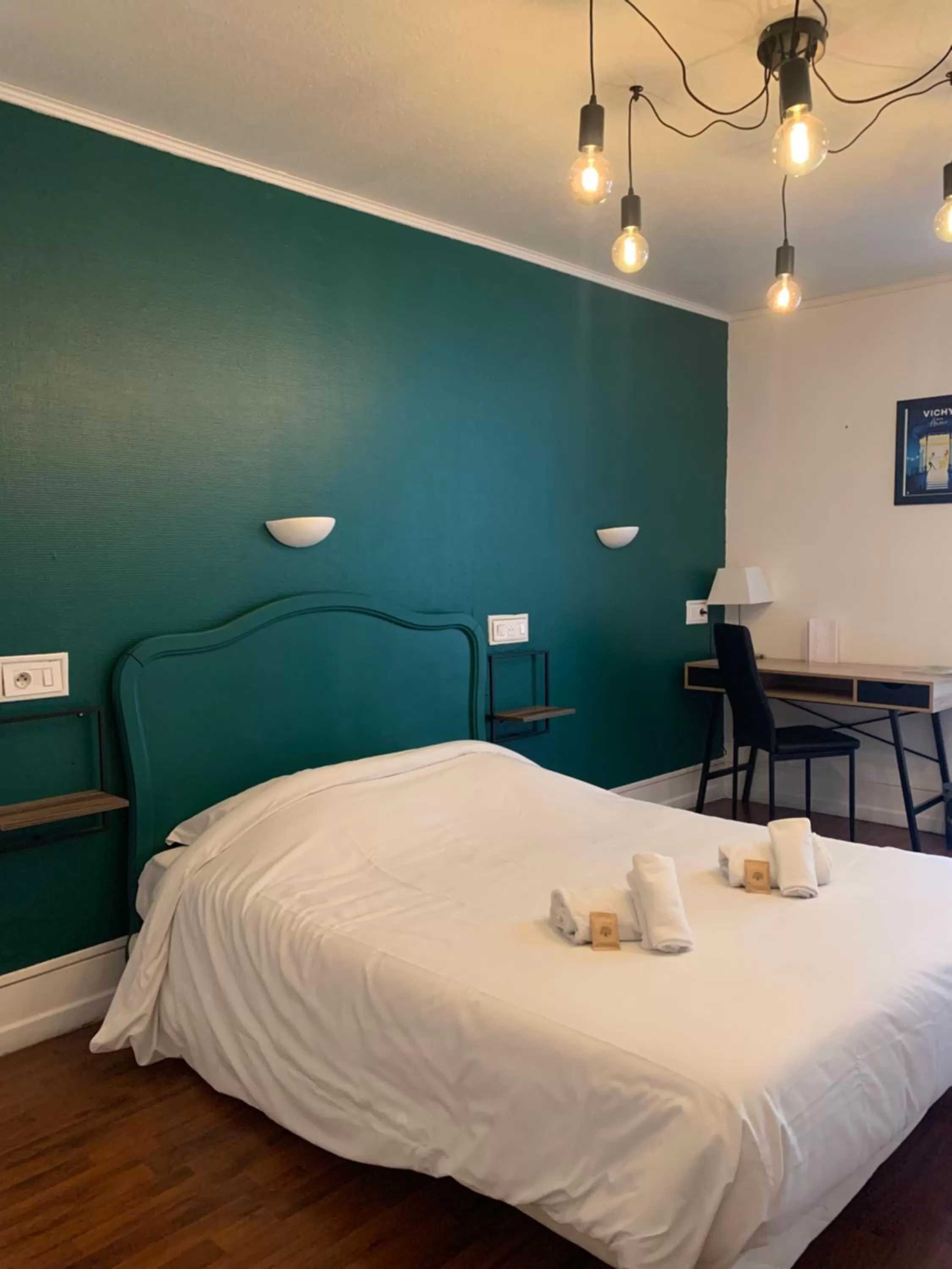 Bedroom, Bed in Hôtel & Restaurant Le Patio VICHY