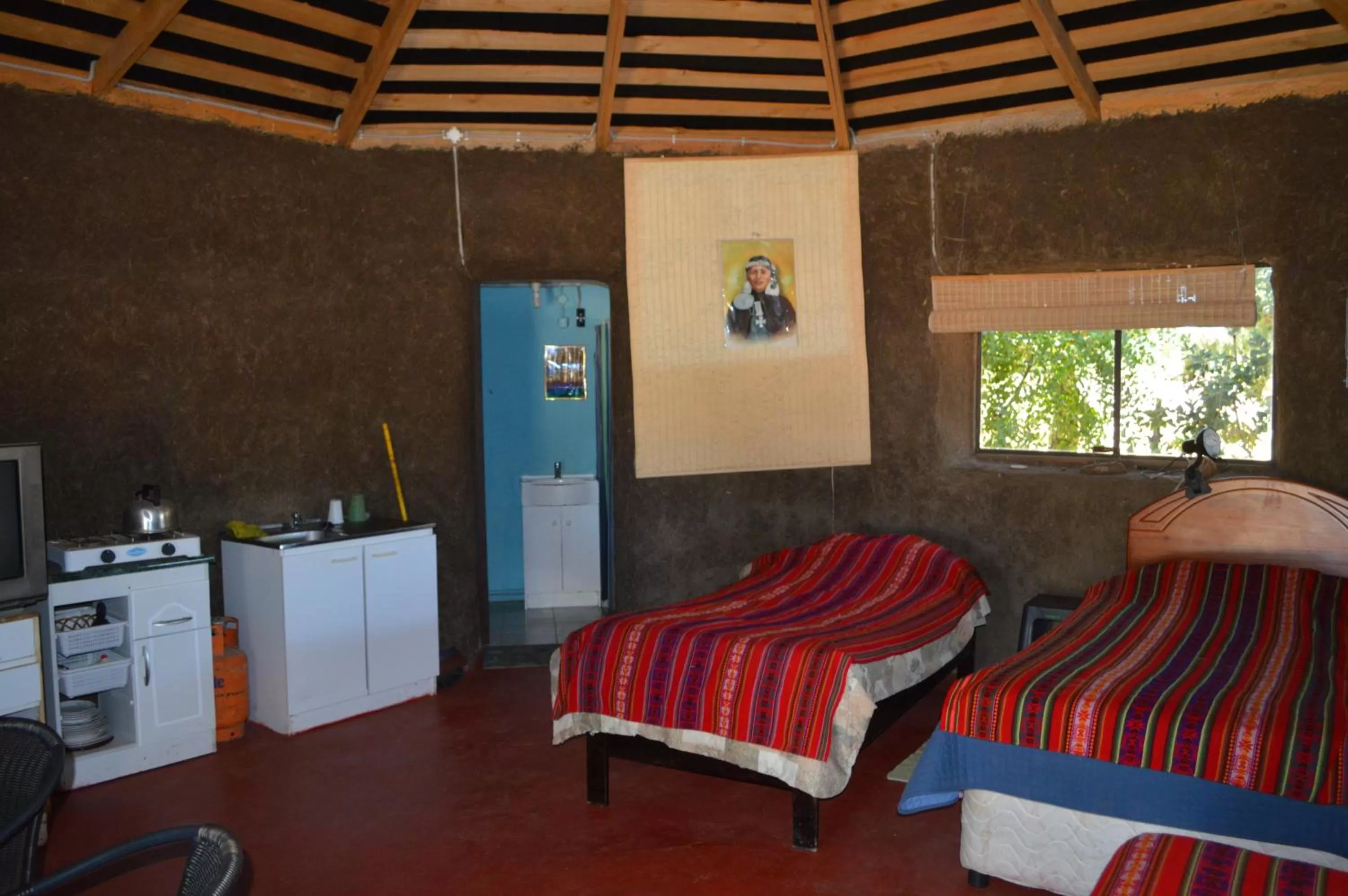 Bed in Coyunche Cabañas y Camping Laja & San Rosendo