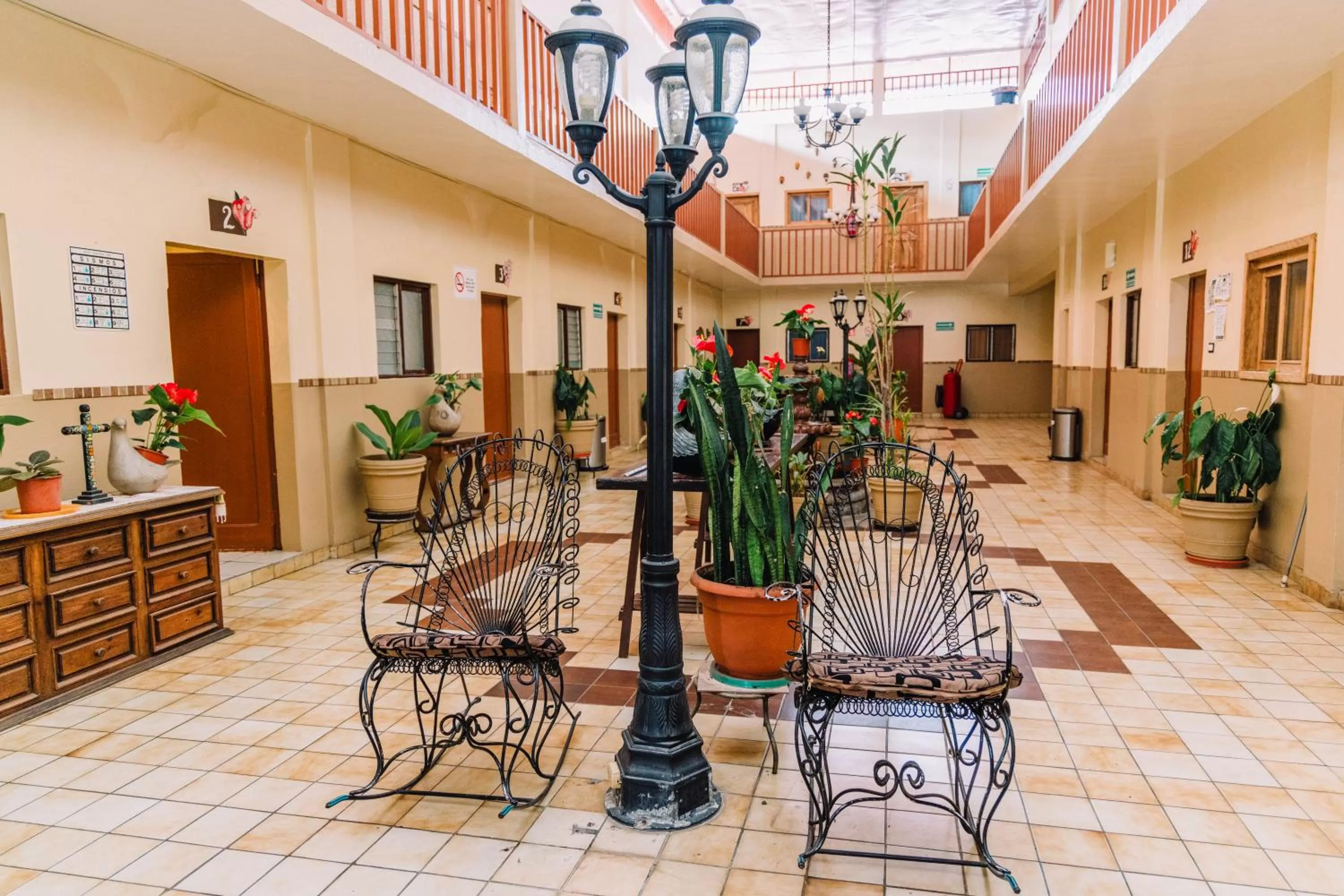 Seating area in Hotel Cervantino
