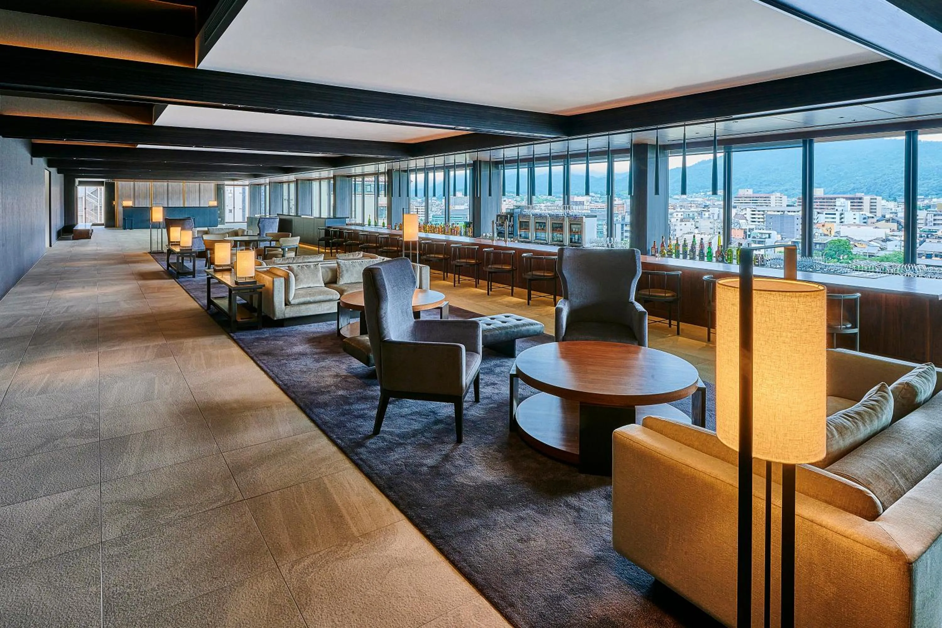 Lounge or bar in The Gate Hotel Kyoto Takasegawa by Hulic