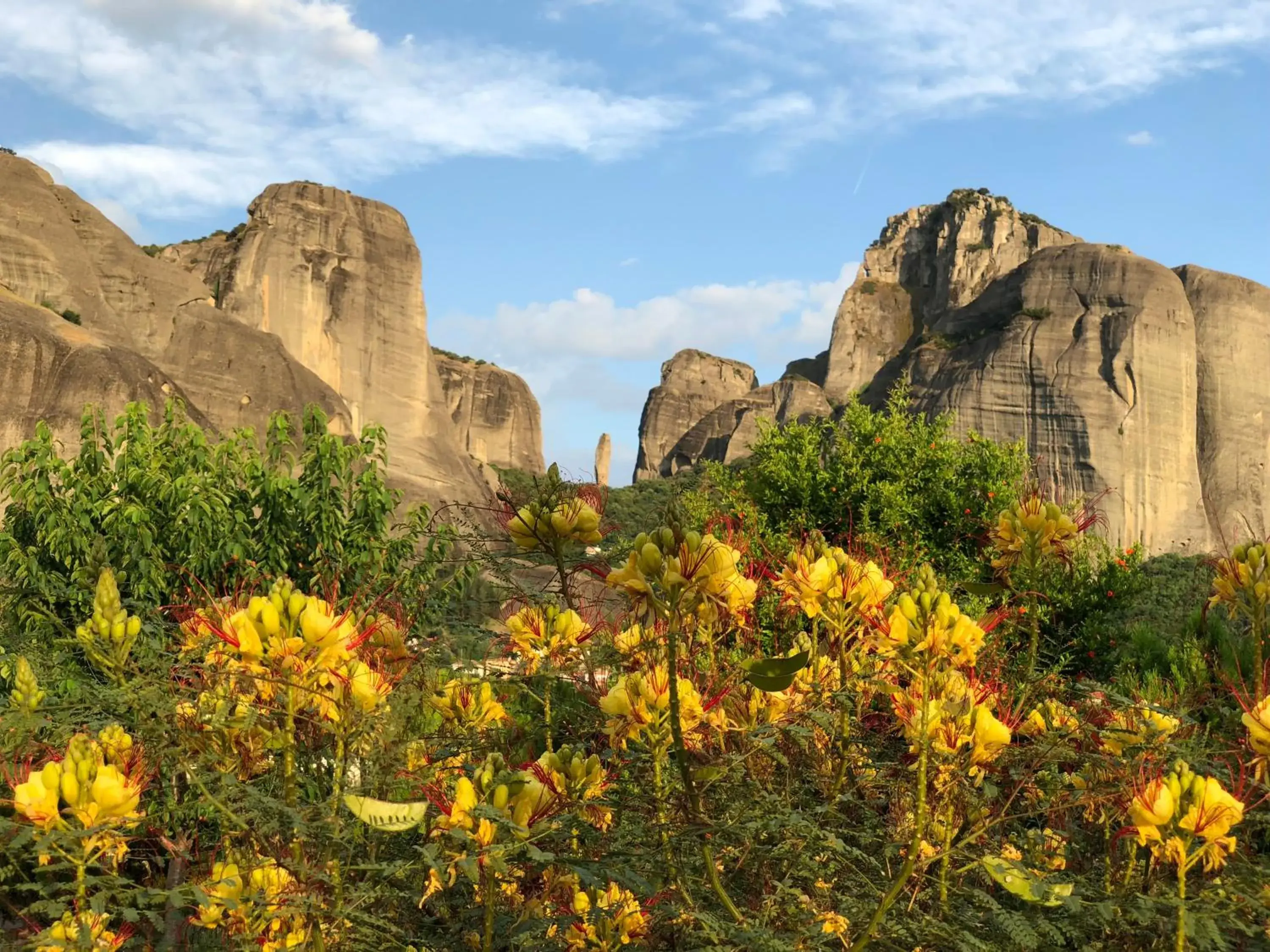 Triple Room Ground Floor with Garden & Meteora View in Hotel Doupiani House Triple Room Ground Floor with Garden & Meteora View in Hotel Doupiani House