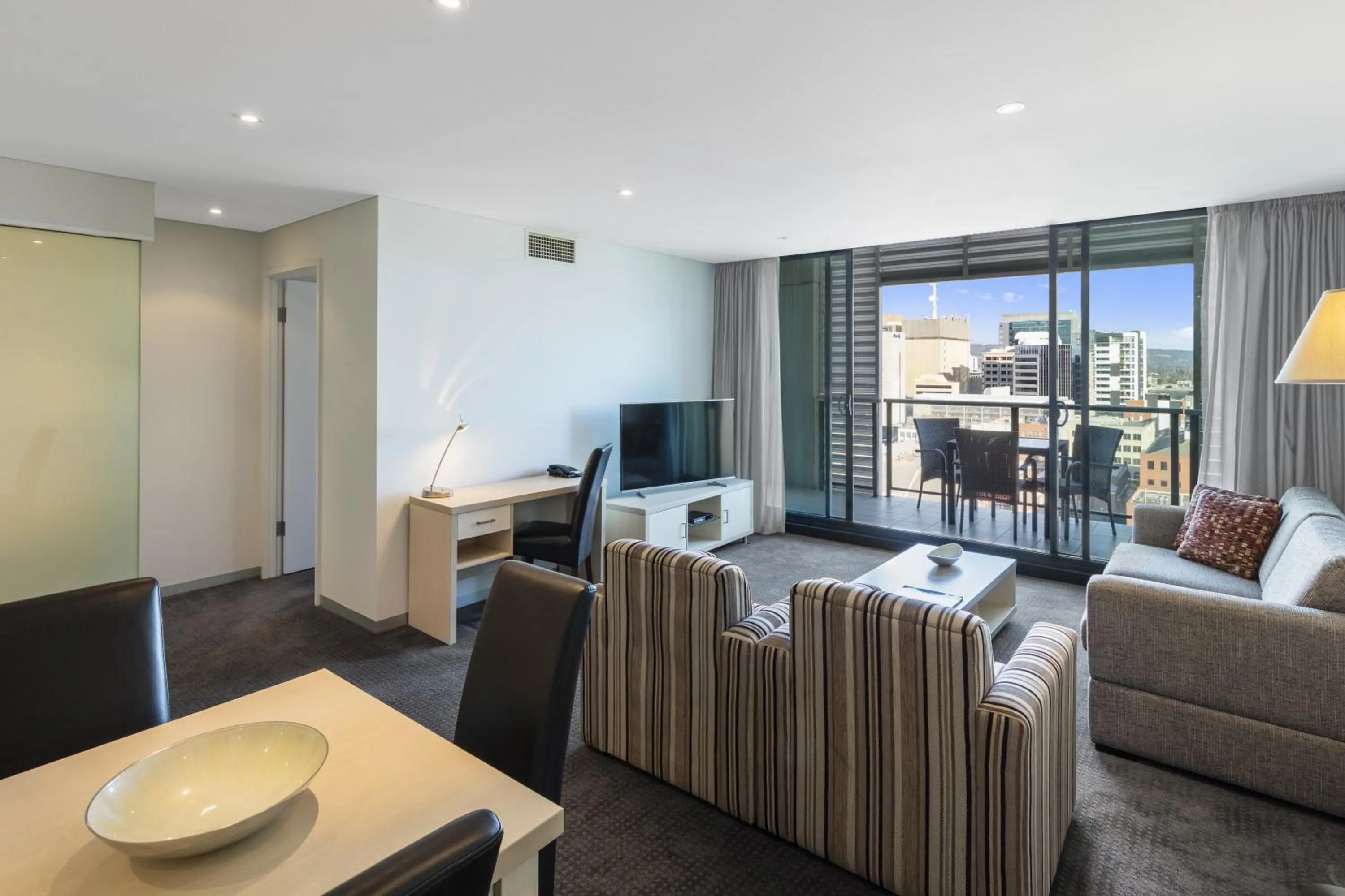 Seating area in Oaks Adelaide Horizons Suites