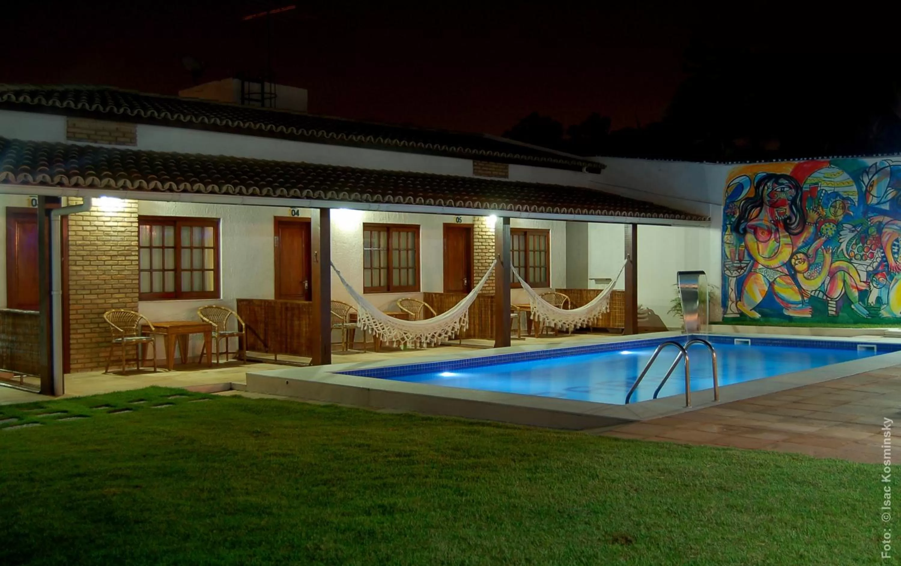 Night, Swimming Pool in Hotel Pousada Salvador Paradise