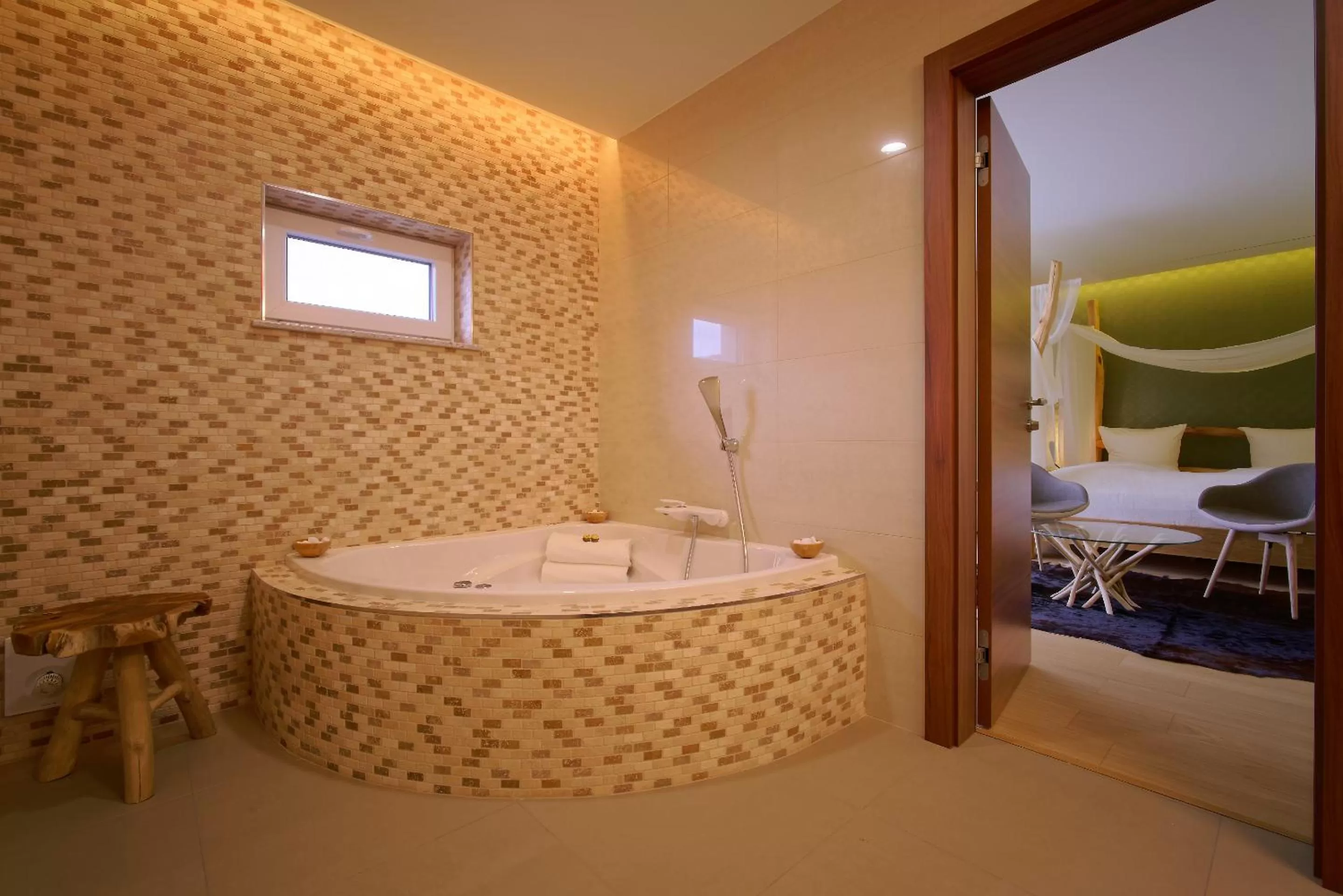 Bathroom, Bed in Pension Laa Natura