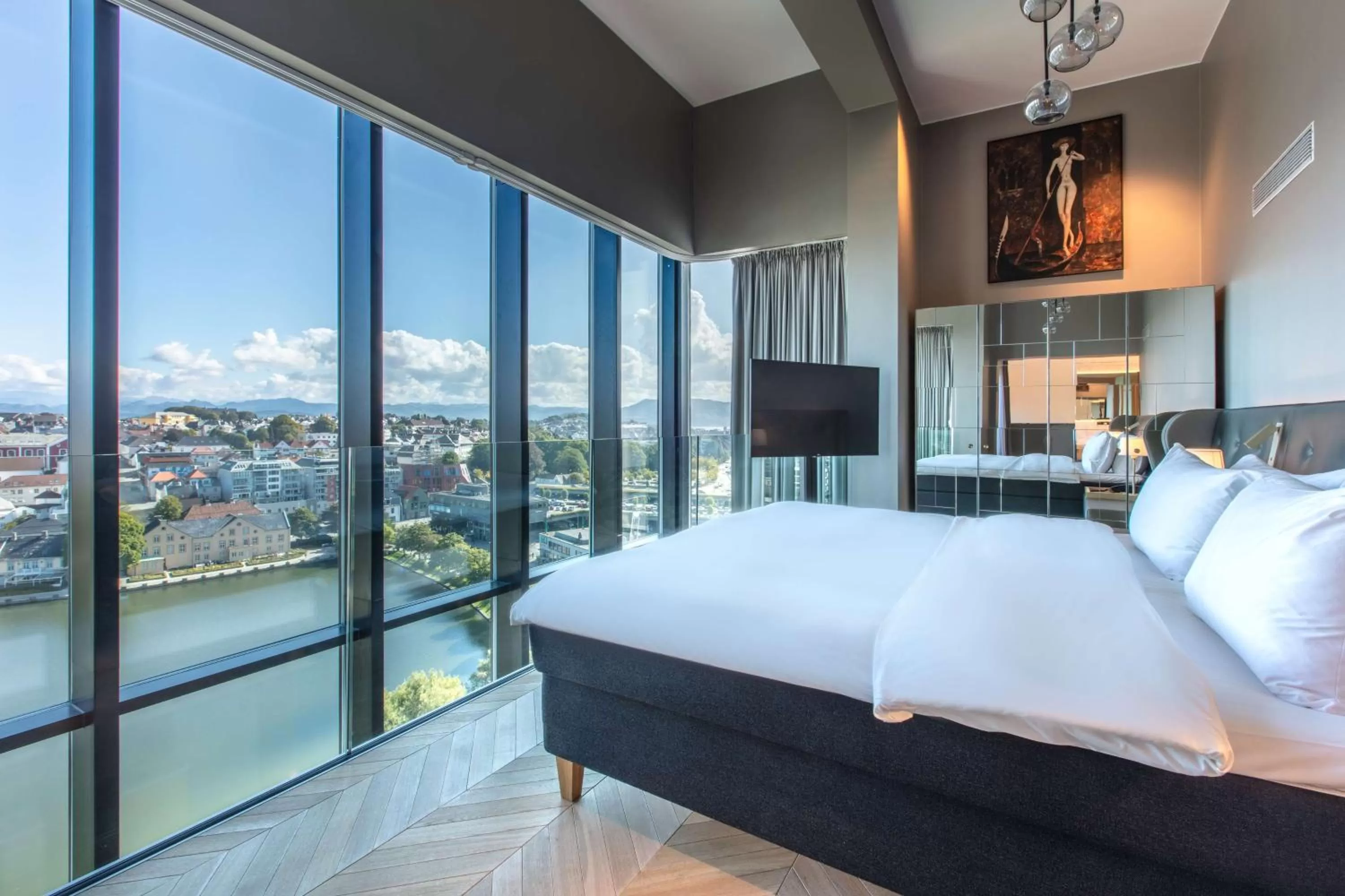 View (from property/room), Bed in Radisson Blu Atlantic Hotel, Stavanger