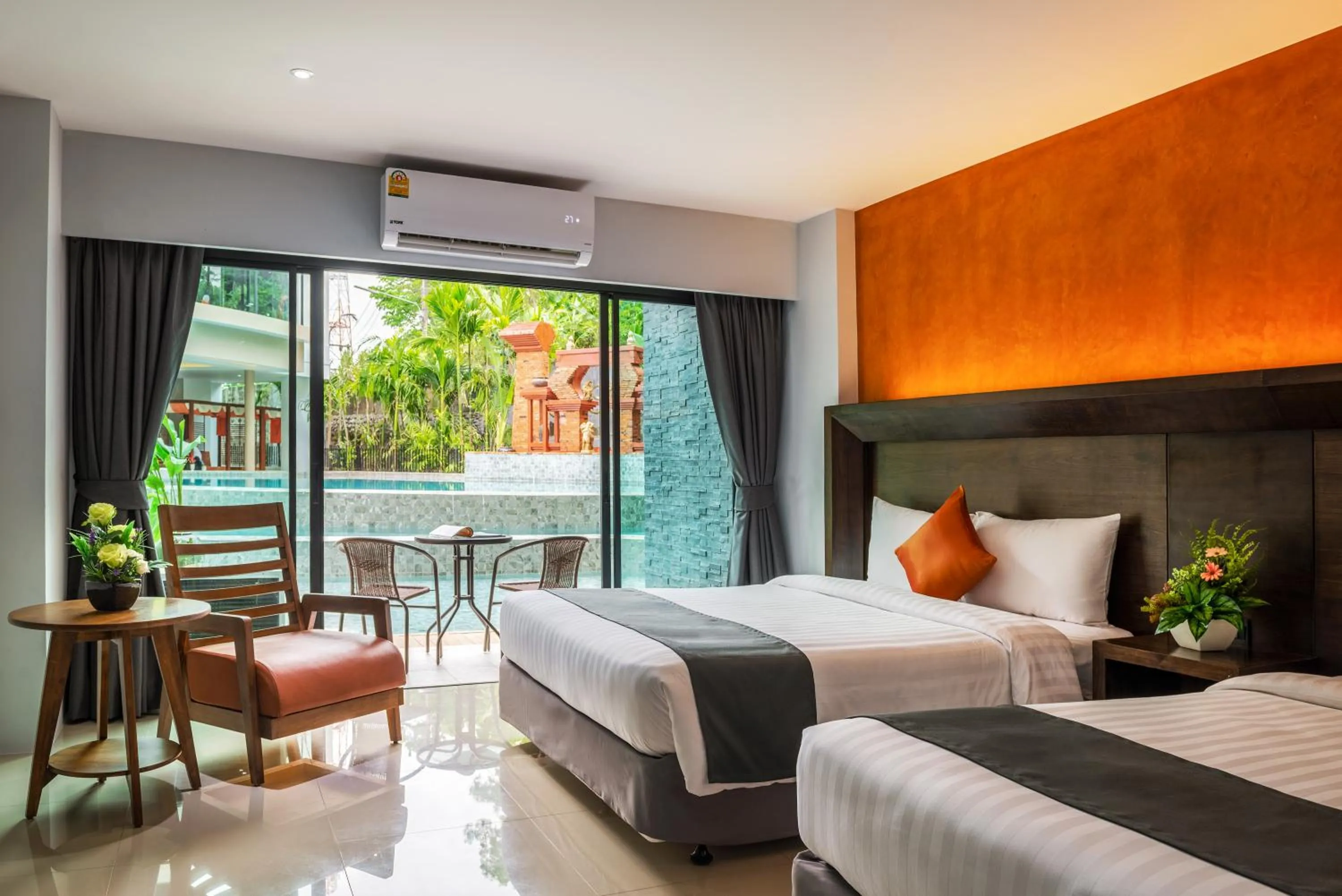 Balcony/Terrace, Bed in Areca Resort and Spa