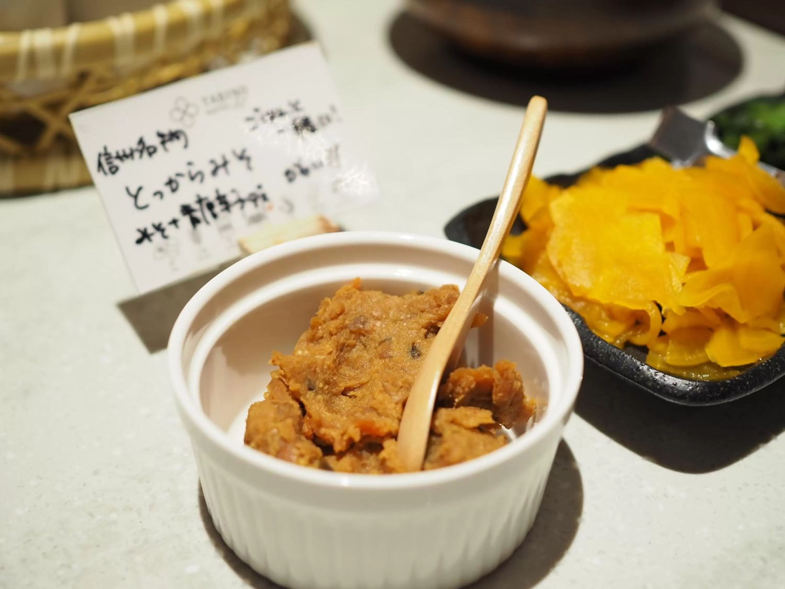 Breakfast in Tabino Hotel lit Matsumoto Milky white Onsen