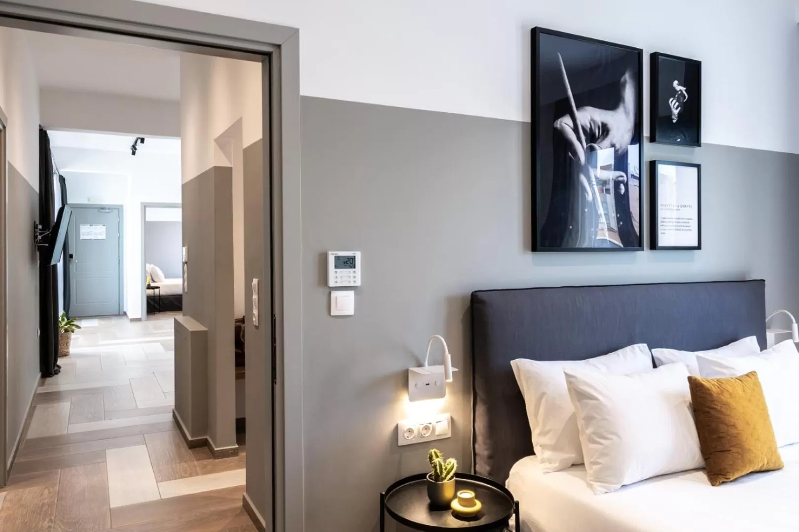 Decorative detail, Bed in Play Theatrou Athens a member of Brown Hotels