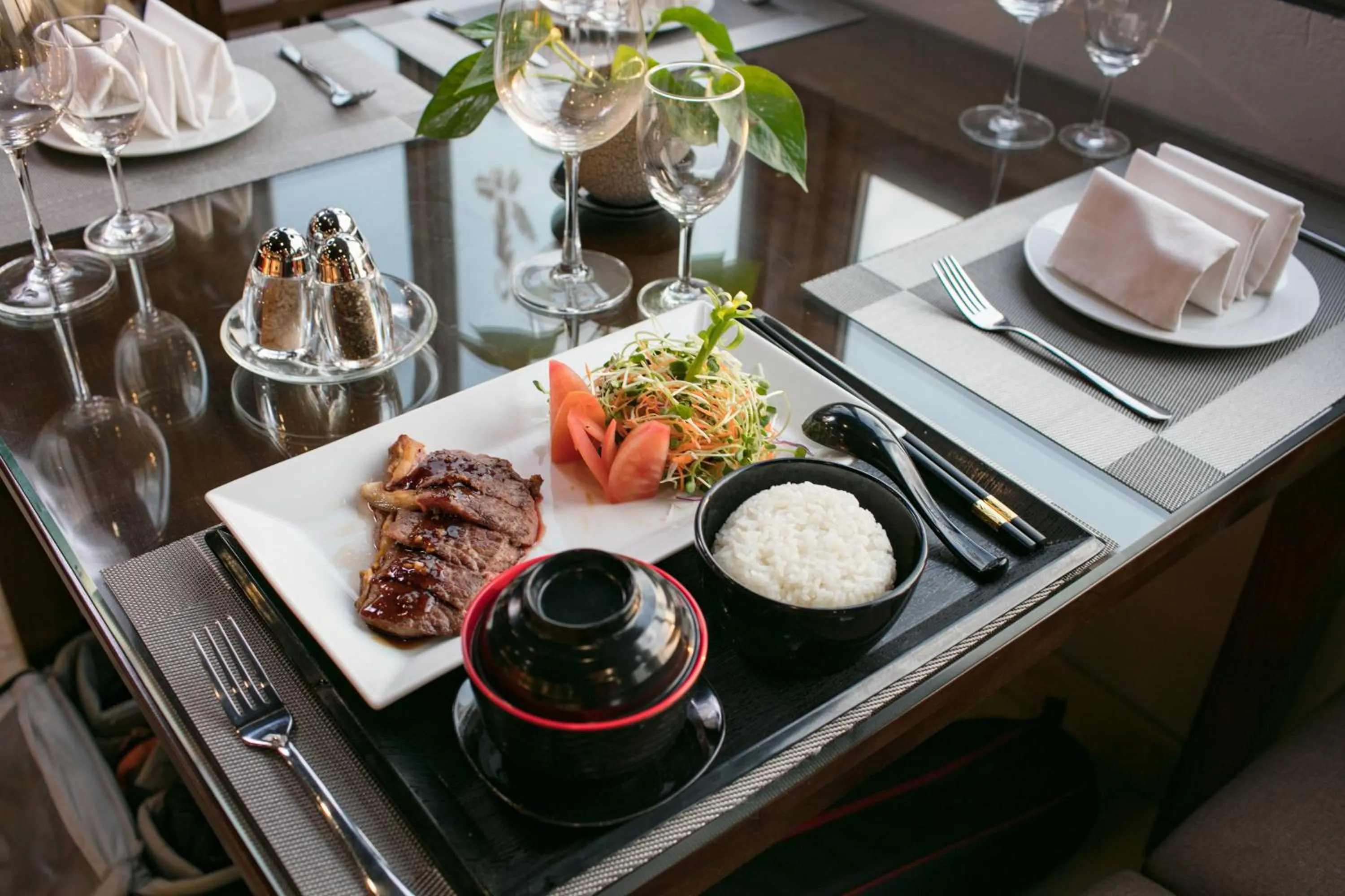 Buffet breakfast in Brandi Fuji Hotel